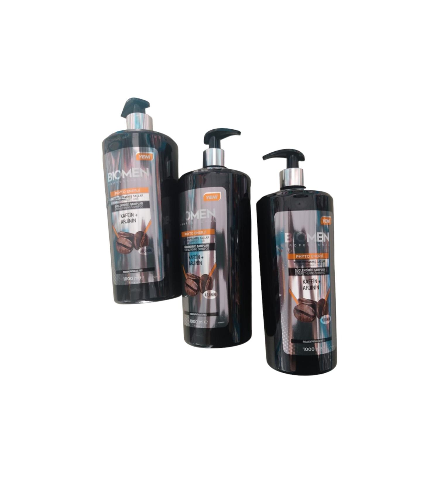 Biomen BIOMEN CAFFEINE+ARGINE STRENGTHENING SHAMPOO SET (3*1000:3000 ML) THERE ARE 3 PRODUCTS IN THE SET - Buy Online on GoSupps.com