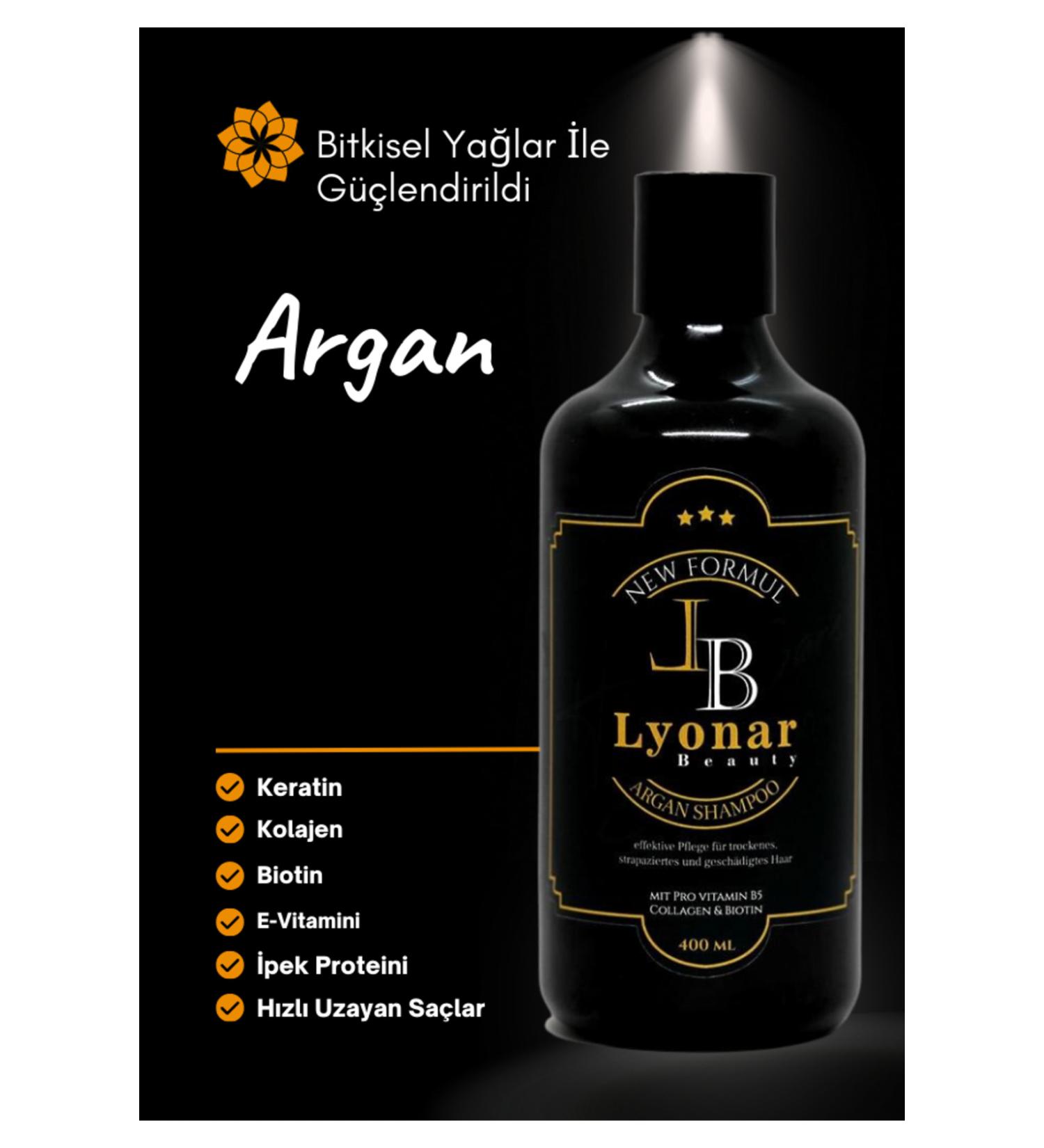 Lyonar Argan Shampoo 400ml Beauty Contains Collagen and Biotin