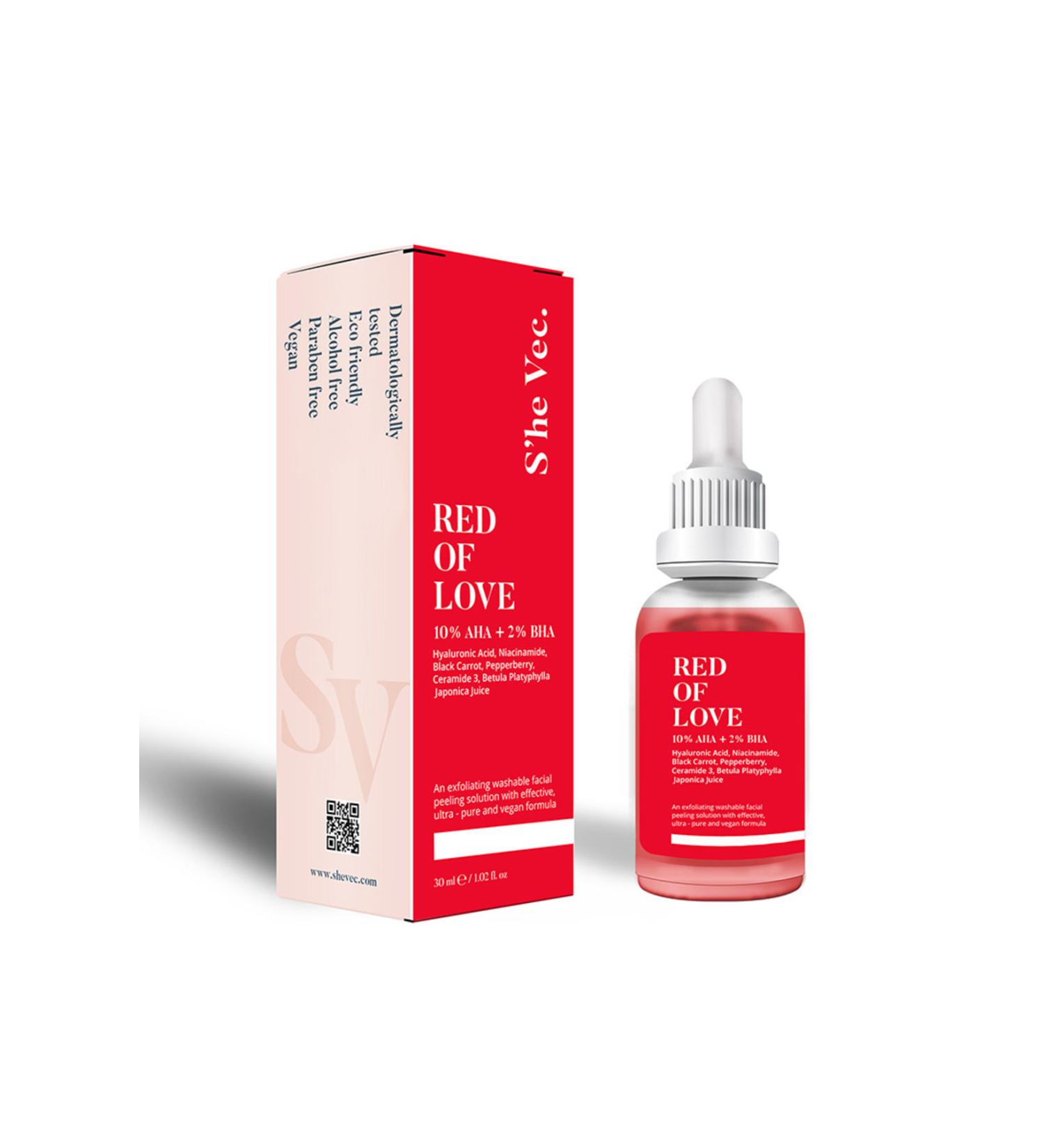 SHE VEC Red Of Love AHA+ BHA Facial Peeling 30 ml - Buy Online on GoSupps.com