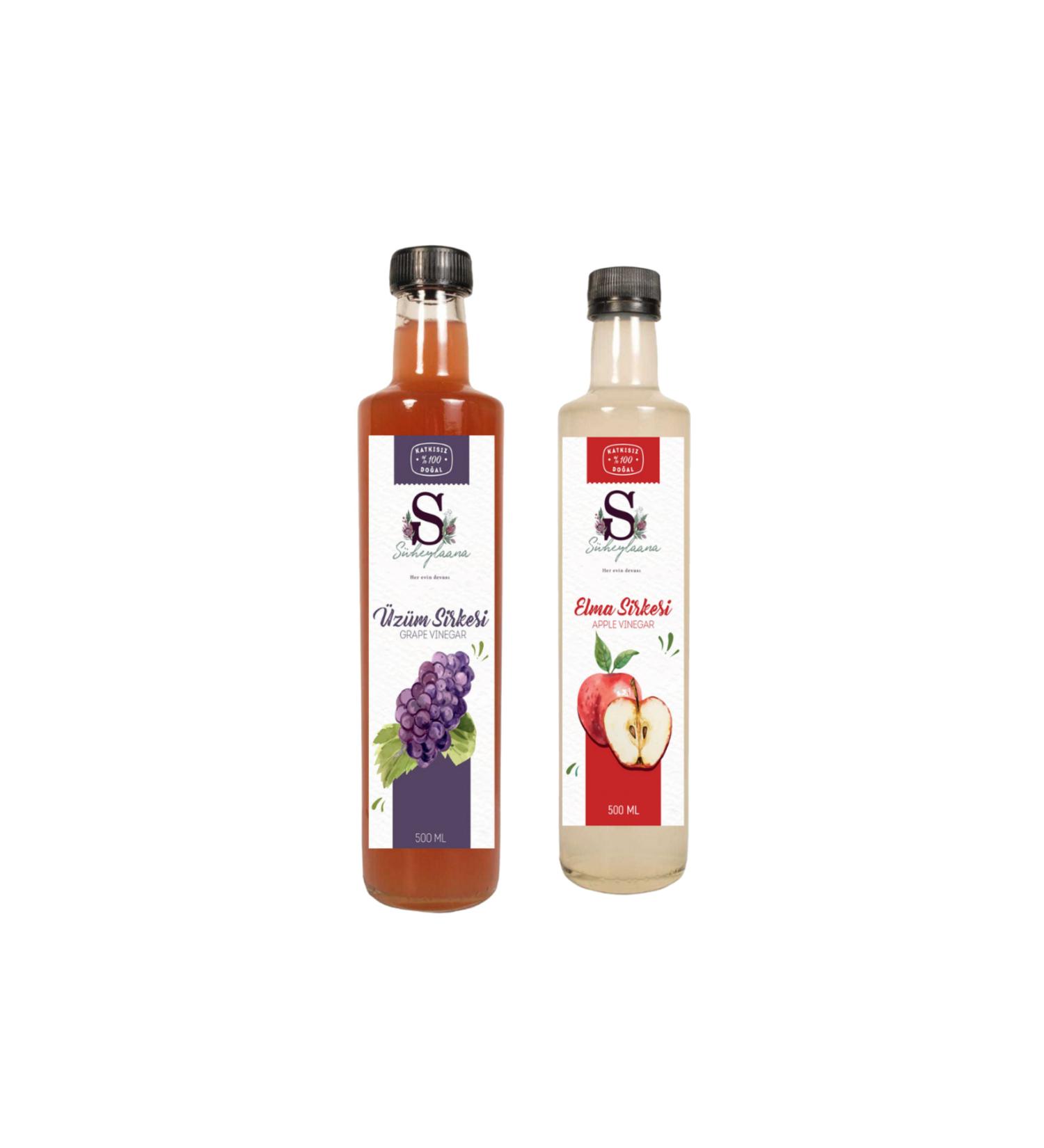 S heylaana Natural Black Grape Vinegar 500 Ml - Natural Apple Vinegar 500 Ml