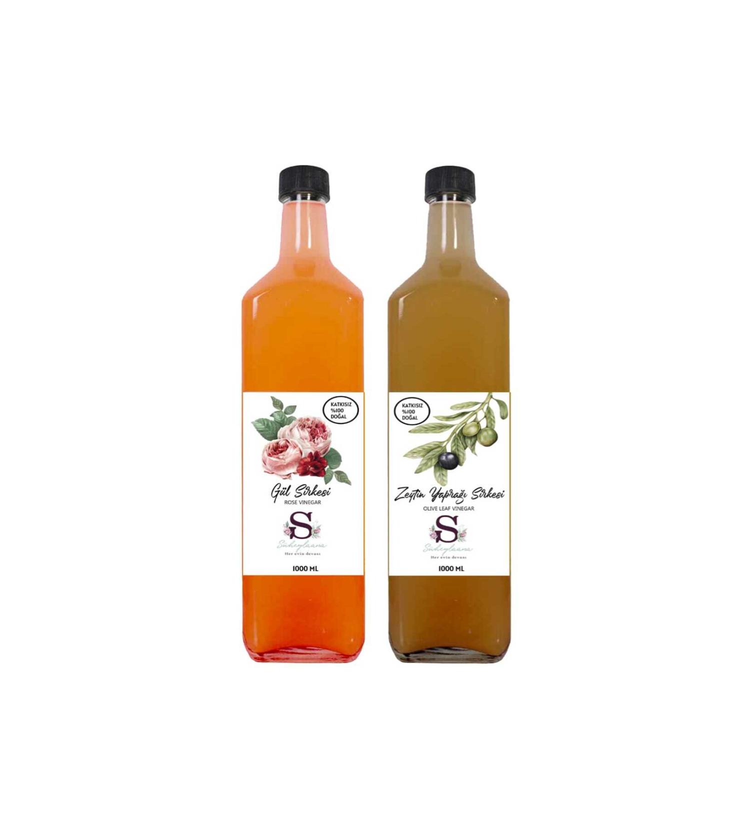 Suheylaana Natural Rose Vinegar 1000 Ml - Natural Olive Leaf Vinegar 1000 Ml