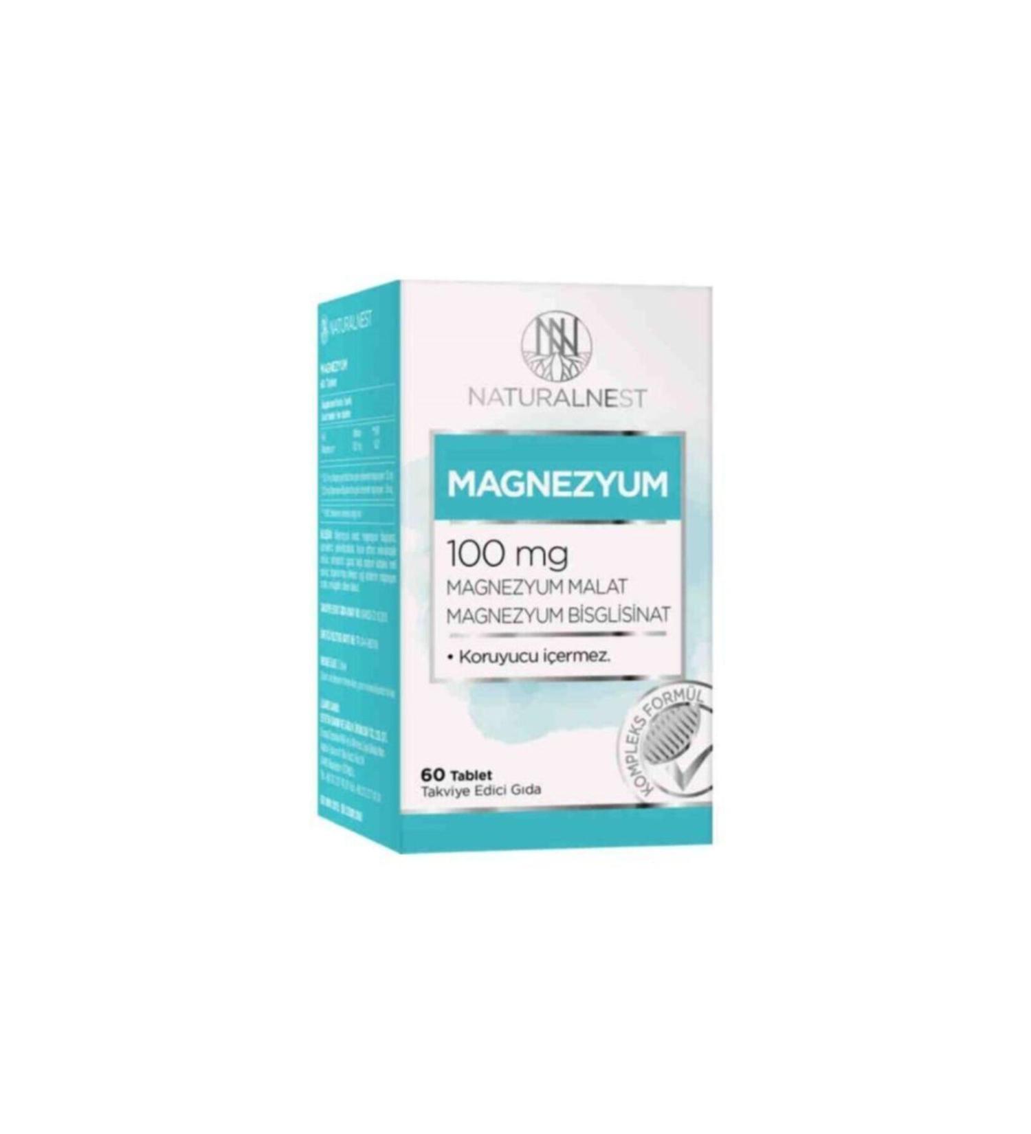 Natural Nest Magnesium 100mg 60 Tablets