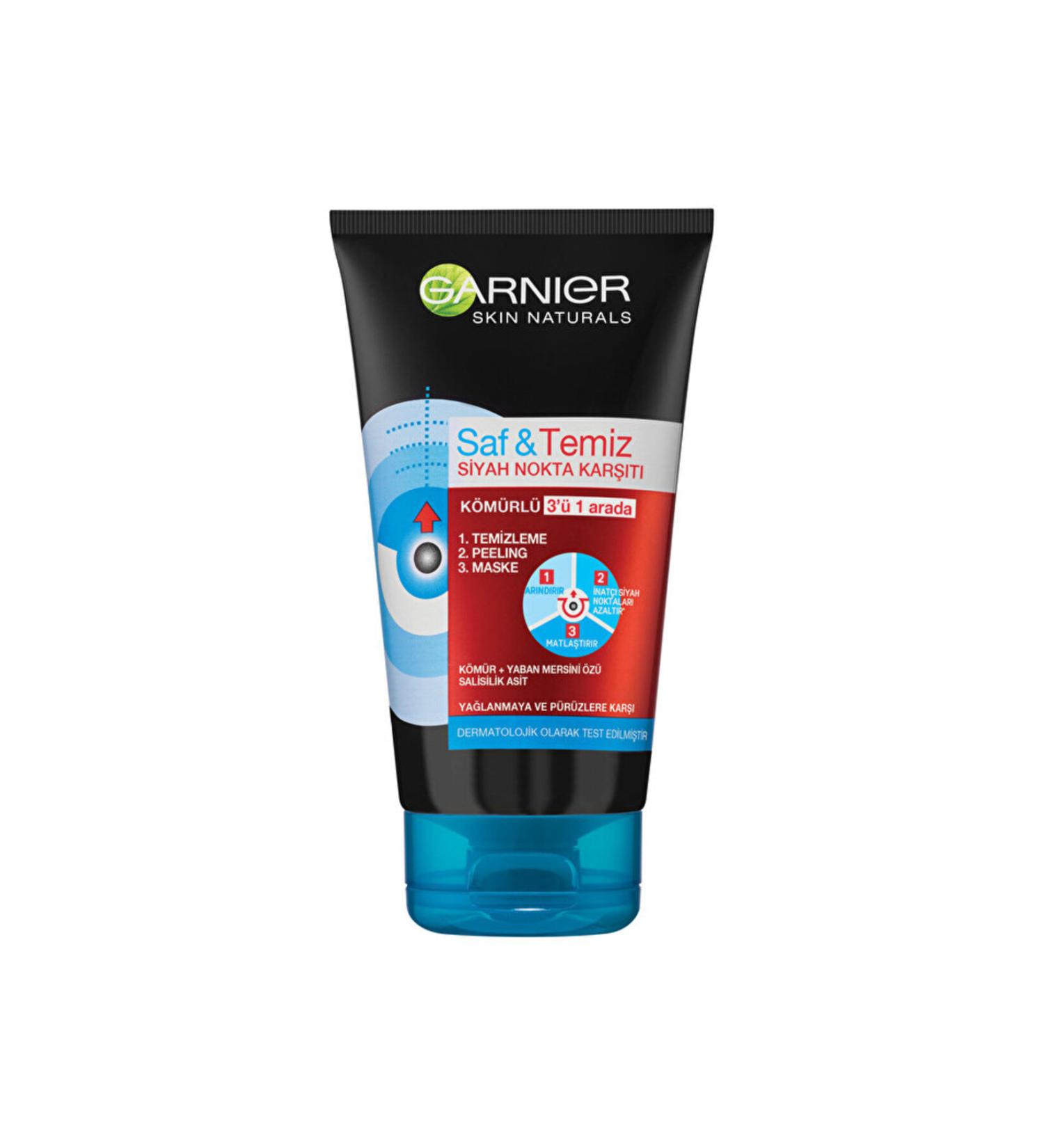 Garnier Peeling Mask - Anti-Blackhead Charcoal 3 in 1 - 1 Piece
