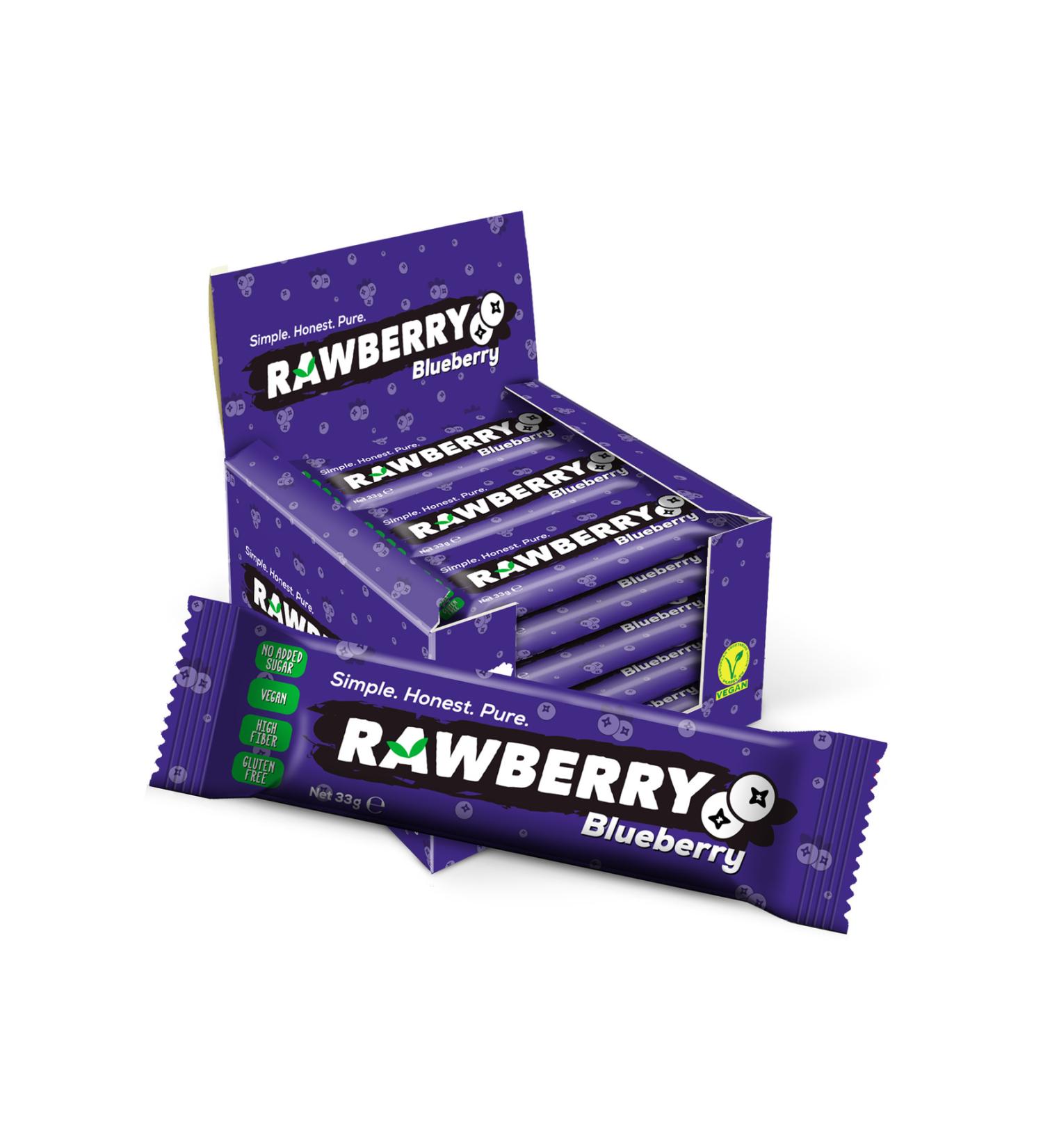 Rawberry Blueberry No Sugar Added Vegan Gluten Free Nut Bar 15 Pieces - Buy Online on GoSupps.com