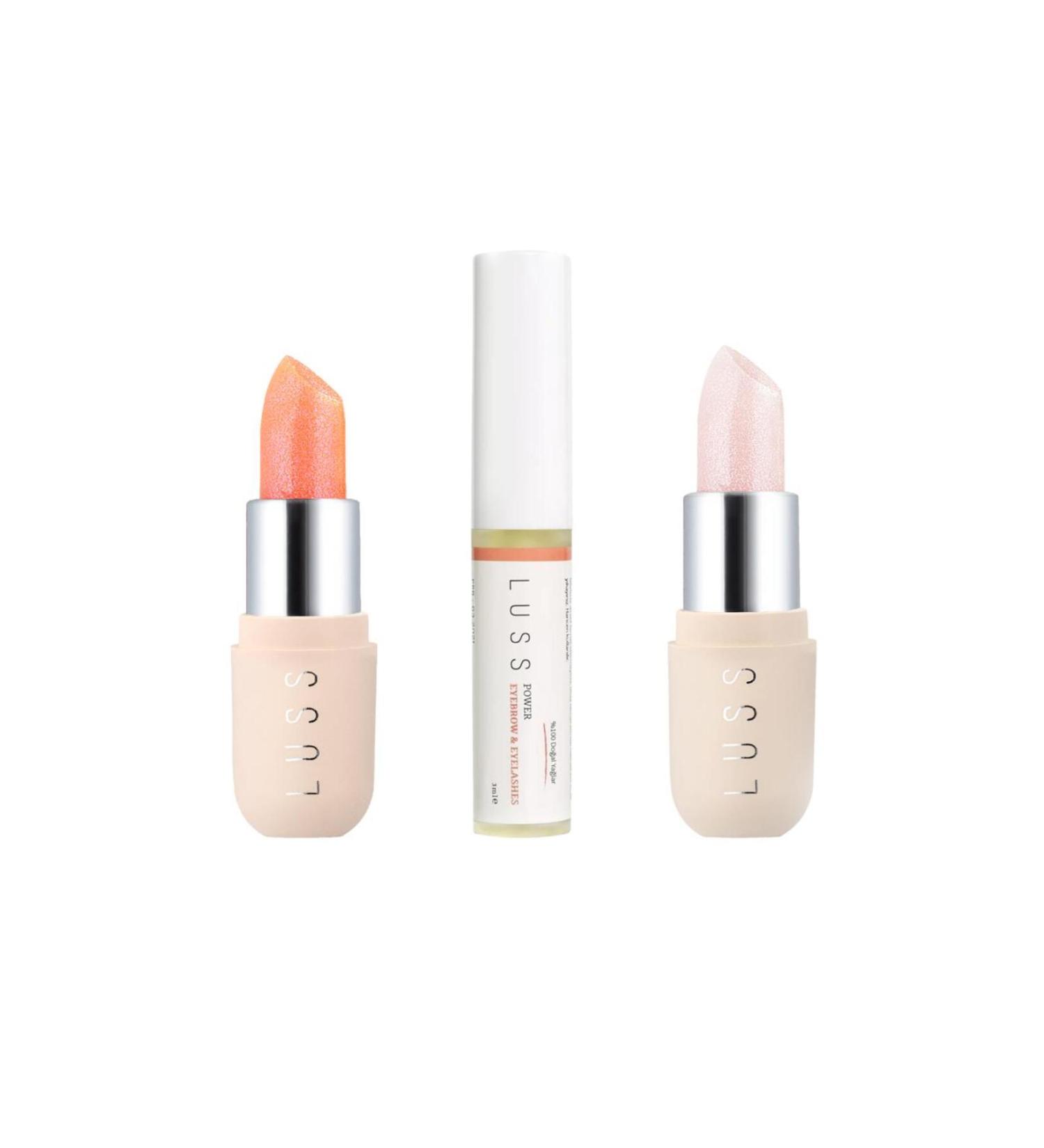 LUSS Eyebrow and Eyelash Serum + High Effect Lip Balm No1 and No2 3-Piece Set - Buy Online on GoSupps.com