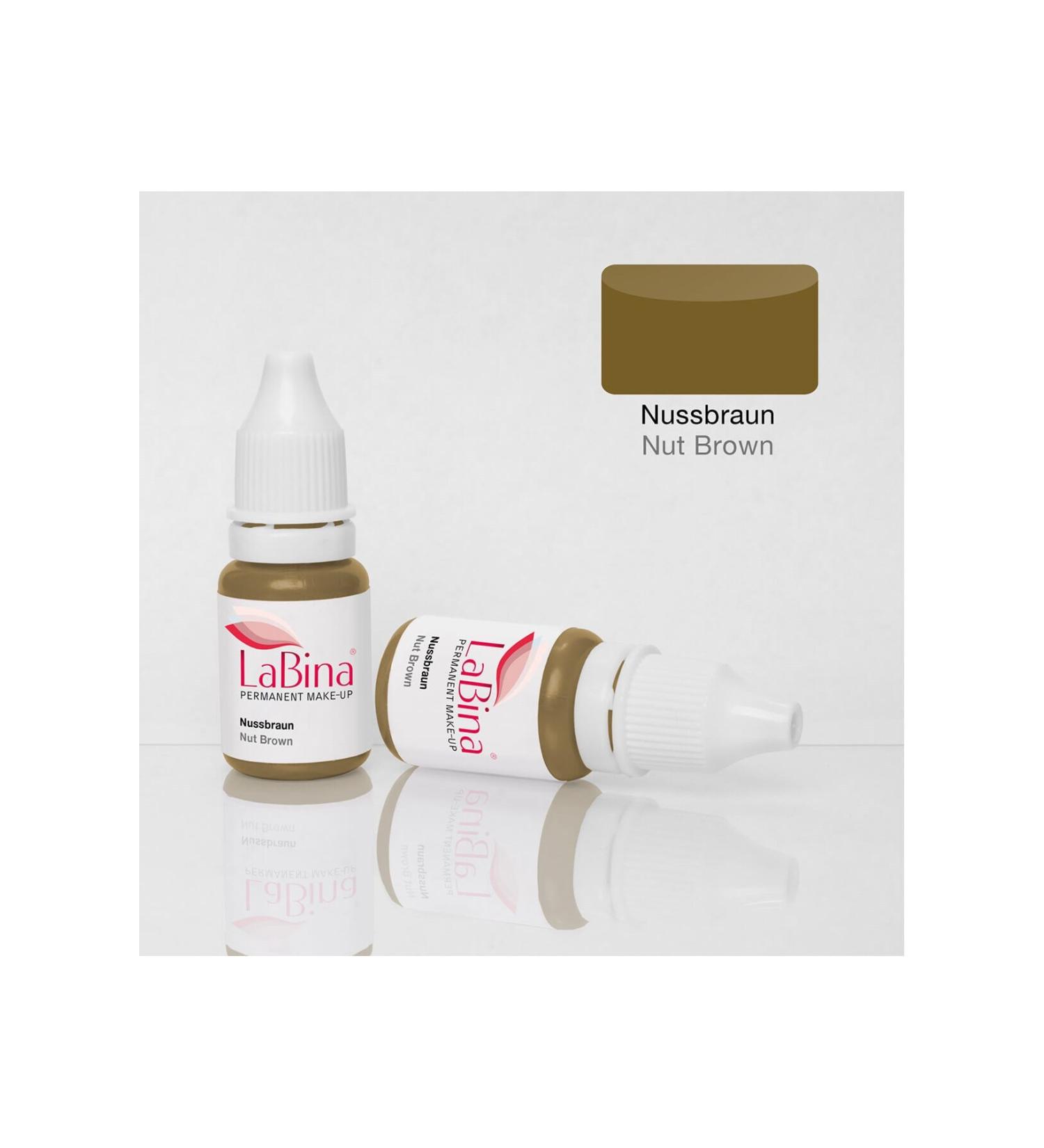LABINA Nussbraun - Hazelnut Brown Permanent Makeup Pigmentation Eyebrow Powder Paint 10 ml