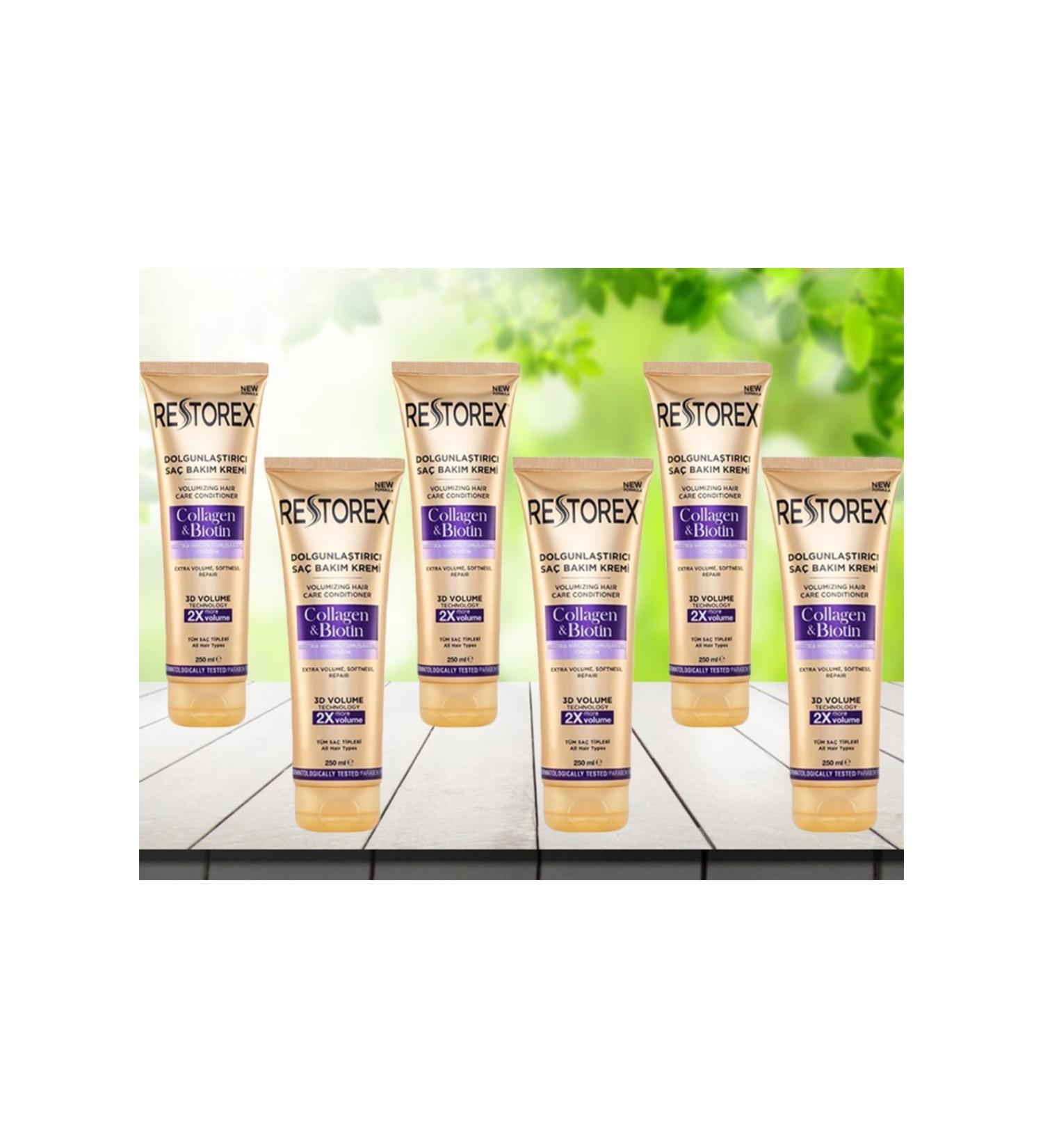 Restorex Volumizing Hair Care Cream Collagen & Biotin 250 Ml 6 Pieces