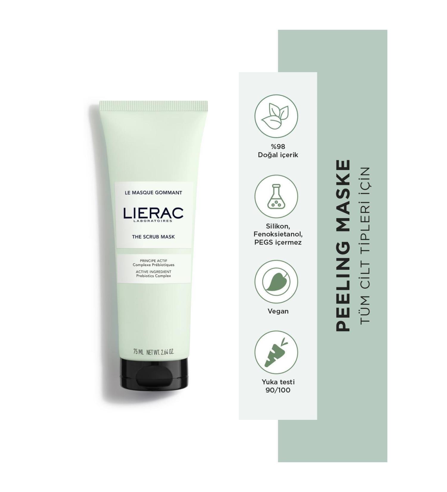 Lierac White Clay and Micro Granules Purifying Vegan Peeling Face Mask 75ml - Buy Online on GoSupps.com