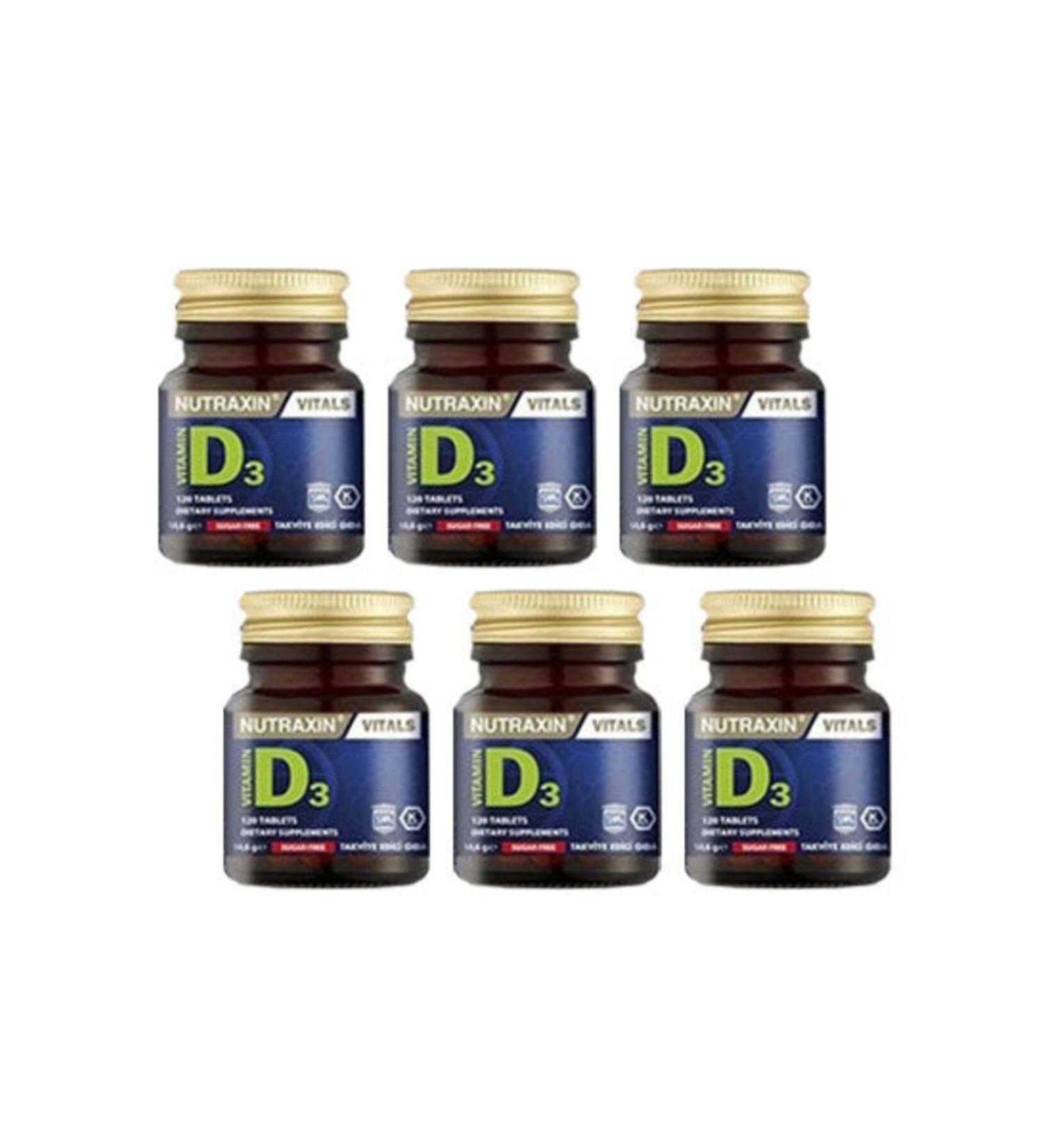 Nutraxin Vitamin D3 1000 IU 120 Tablets Pack of 6