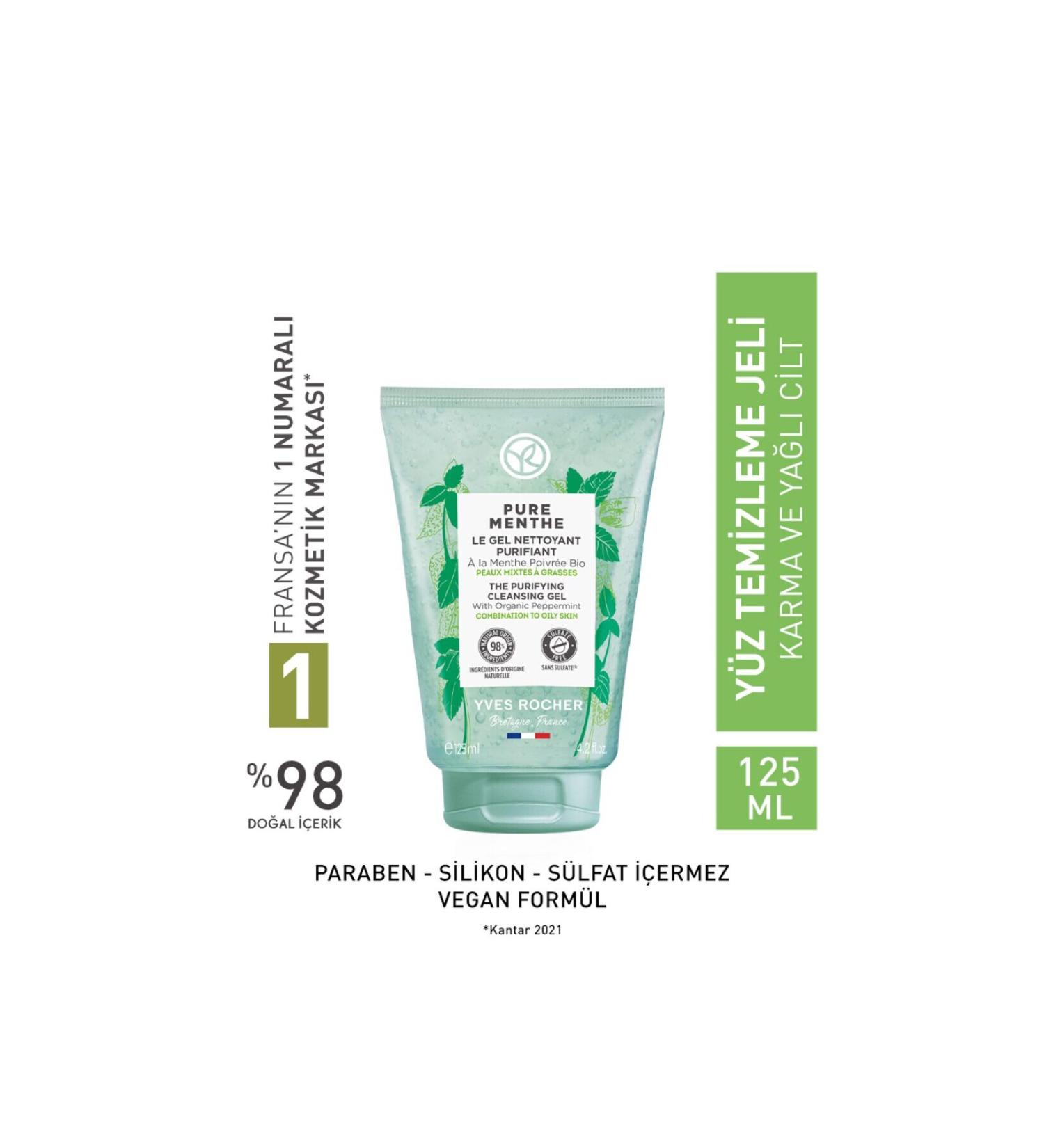 Yves Rocher Pure Menthe - Pore Tightening and Deep Purifying Prebiotic Facial Cleanser 125 ml - Buy Online on GoSupps.com