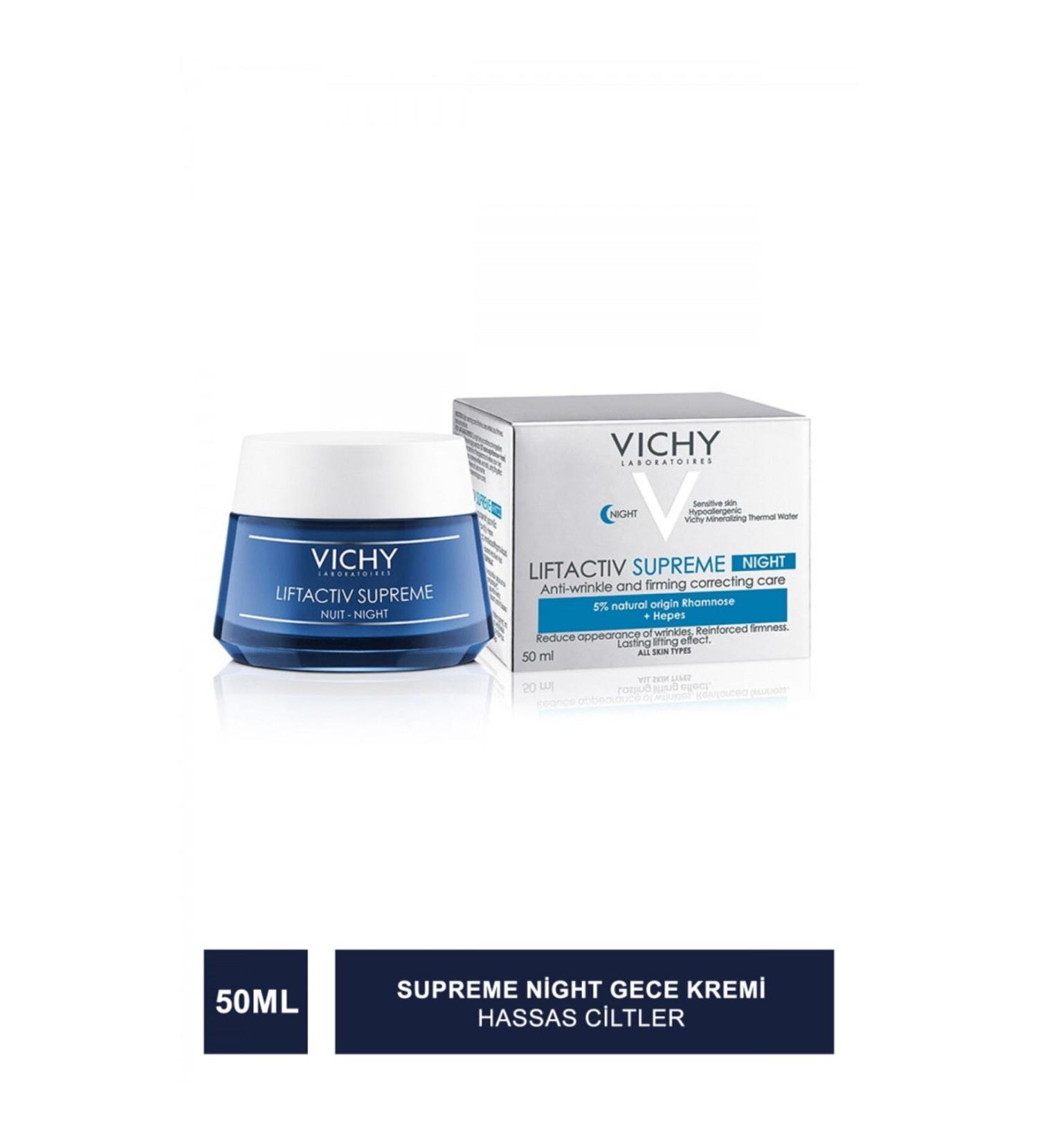 Vichy Liftactiv Supreme Deep Anti-Wrinkle Strengthening Night Cream Special All Skin 50ml - Buy Online on GoSupps.com