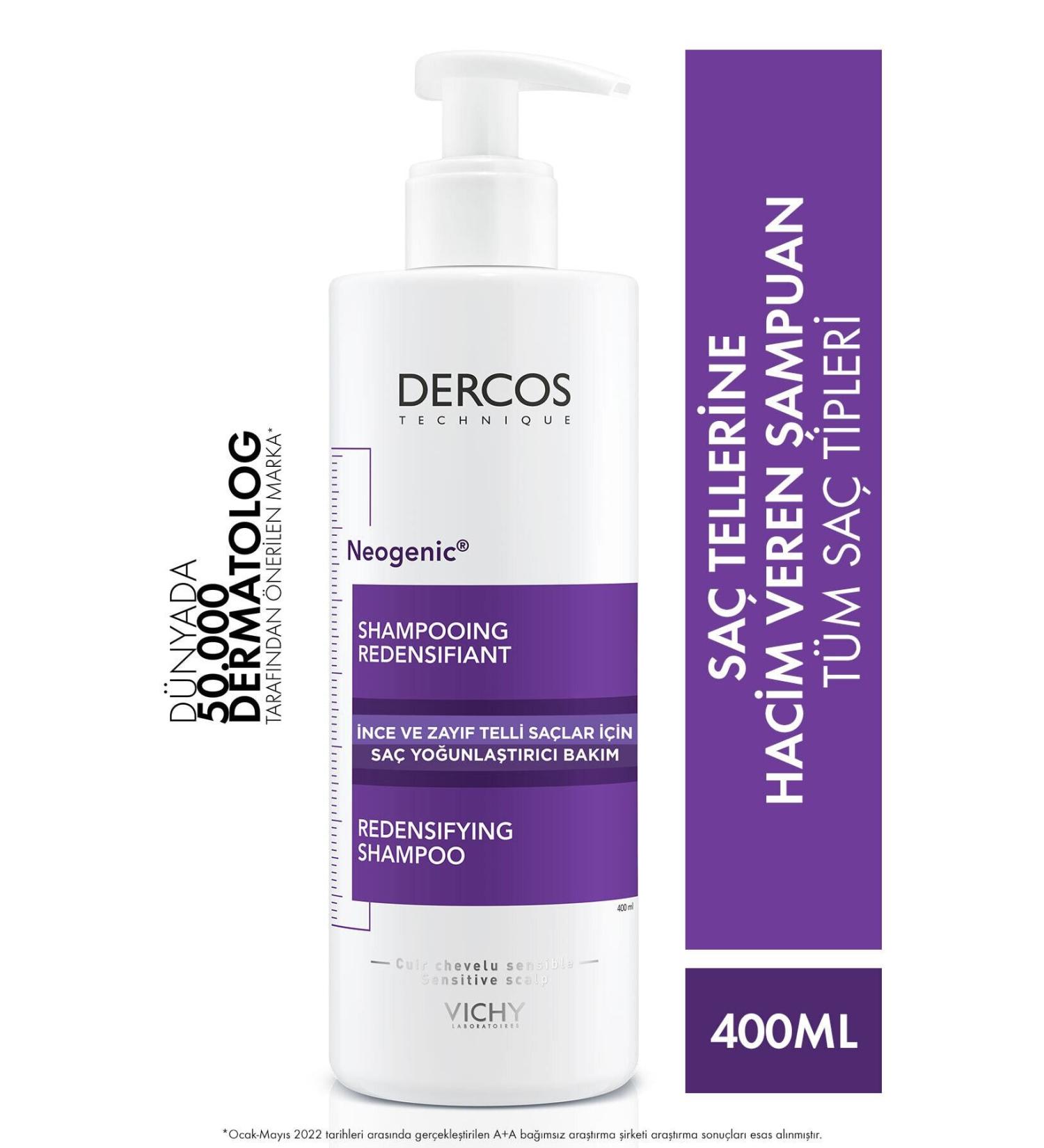 Vichy Hair Thickening Shampoo That Gives Volume to Your Hair Strands 400 Ml...Dercos Neogenic - Buy Online on GoSupps.com