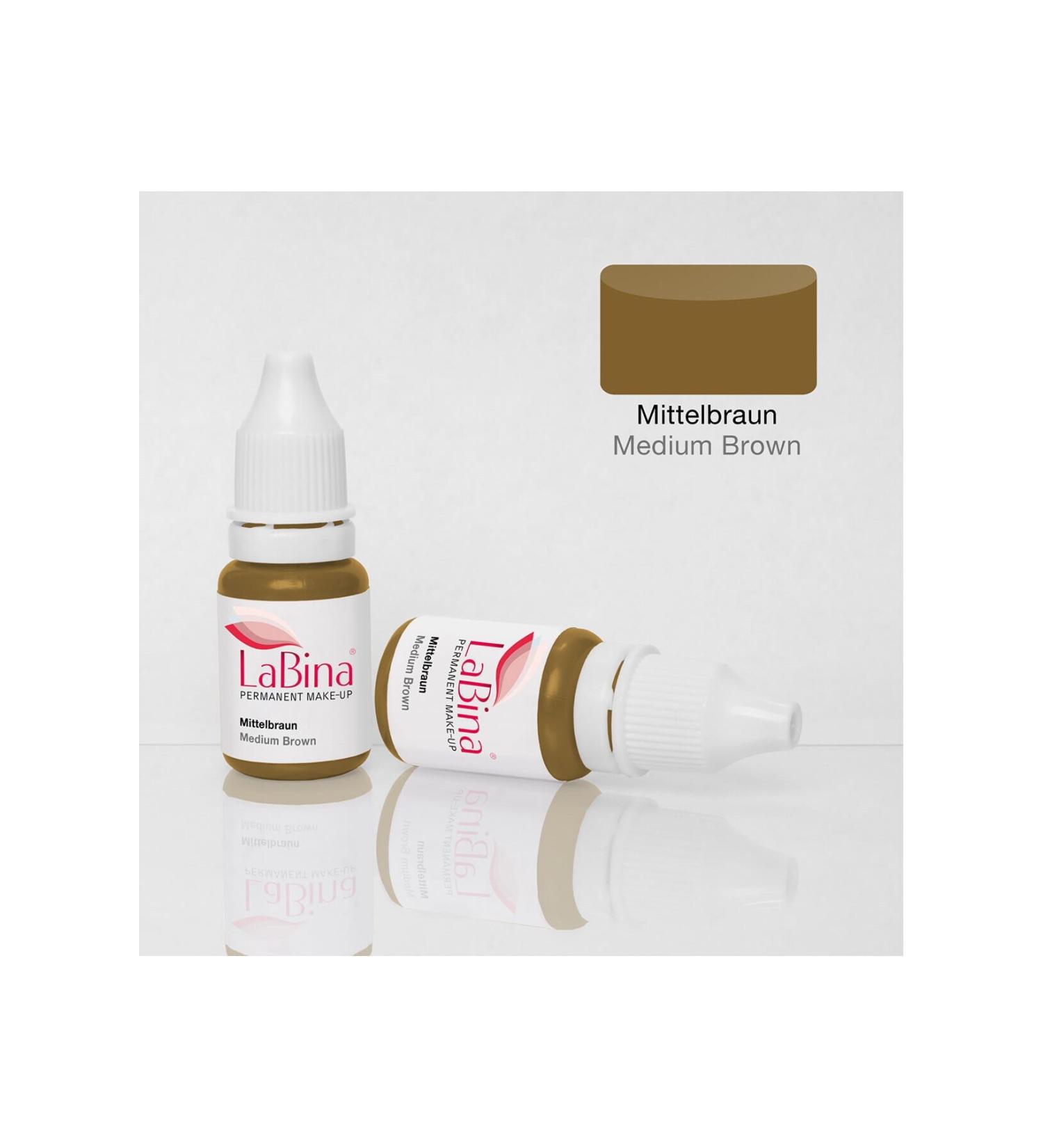 LABINA Mittelbraun - Medium Brown Permanent Makeup Pigmentation Eyebrow Powder Paint 10 ml