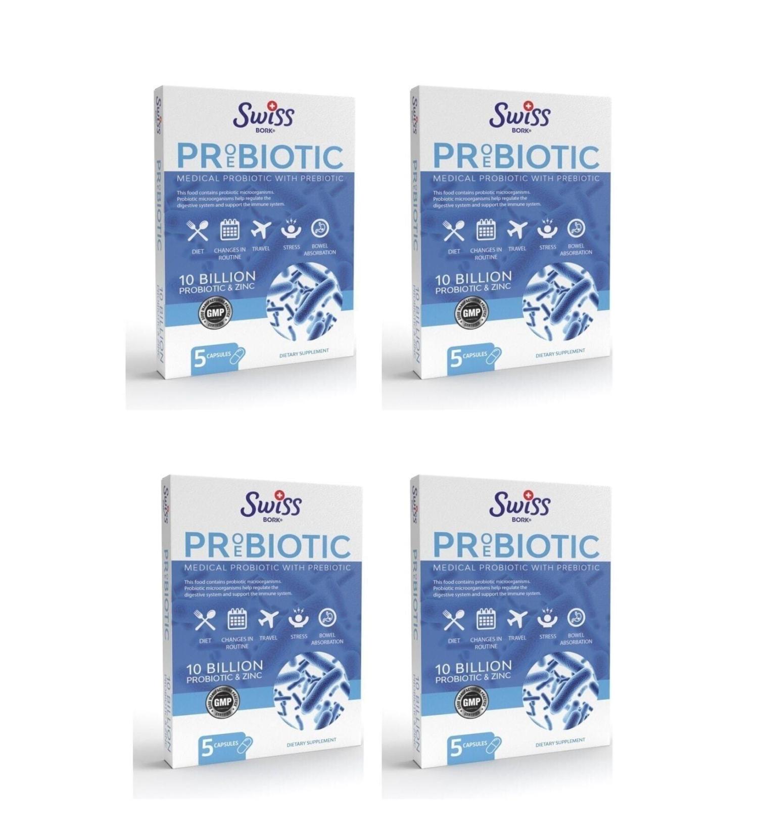 SWISS Bork Probiotic Zinc 5 Capsules 4 Boxes