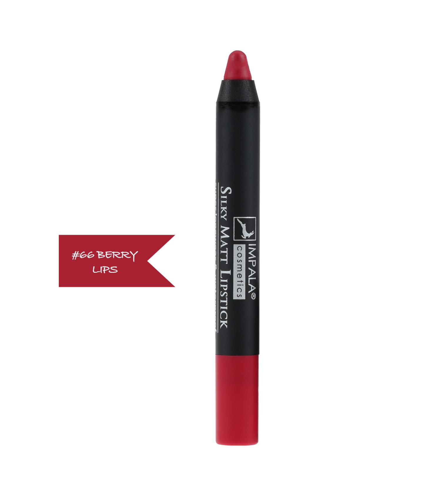 IMPALA Lip Pencil - Silky Matt Lipstick - Long Lasting & Waterproof No 66 berry lips