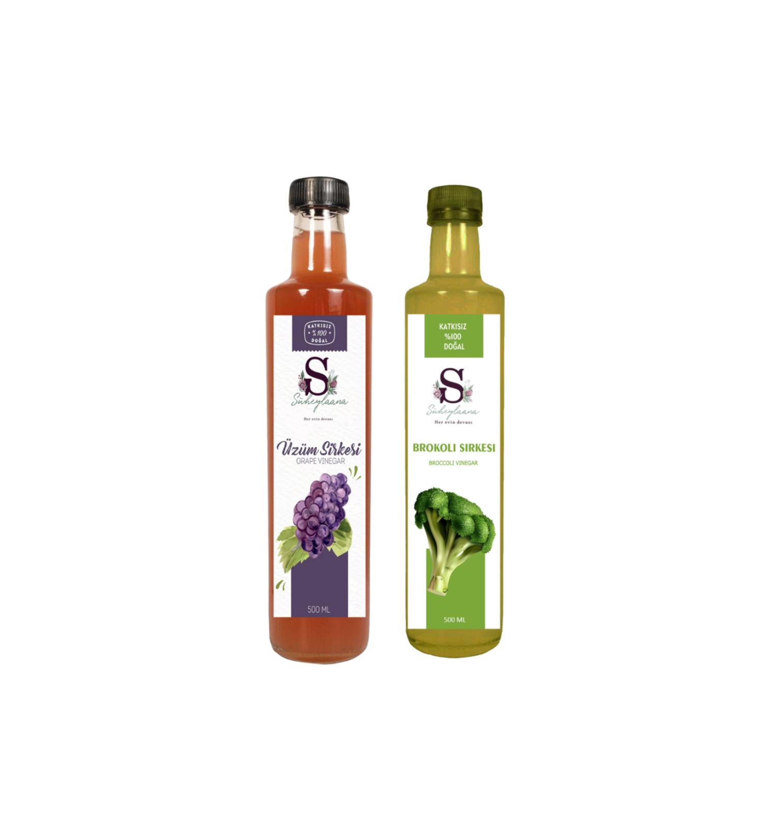 S heylaana Natural Black Grape Vinegar 500 Ml - Natural Broccoli Vinegar 500 Ml