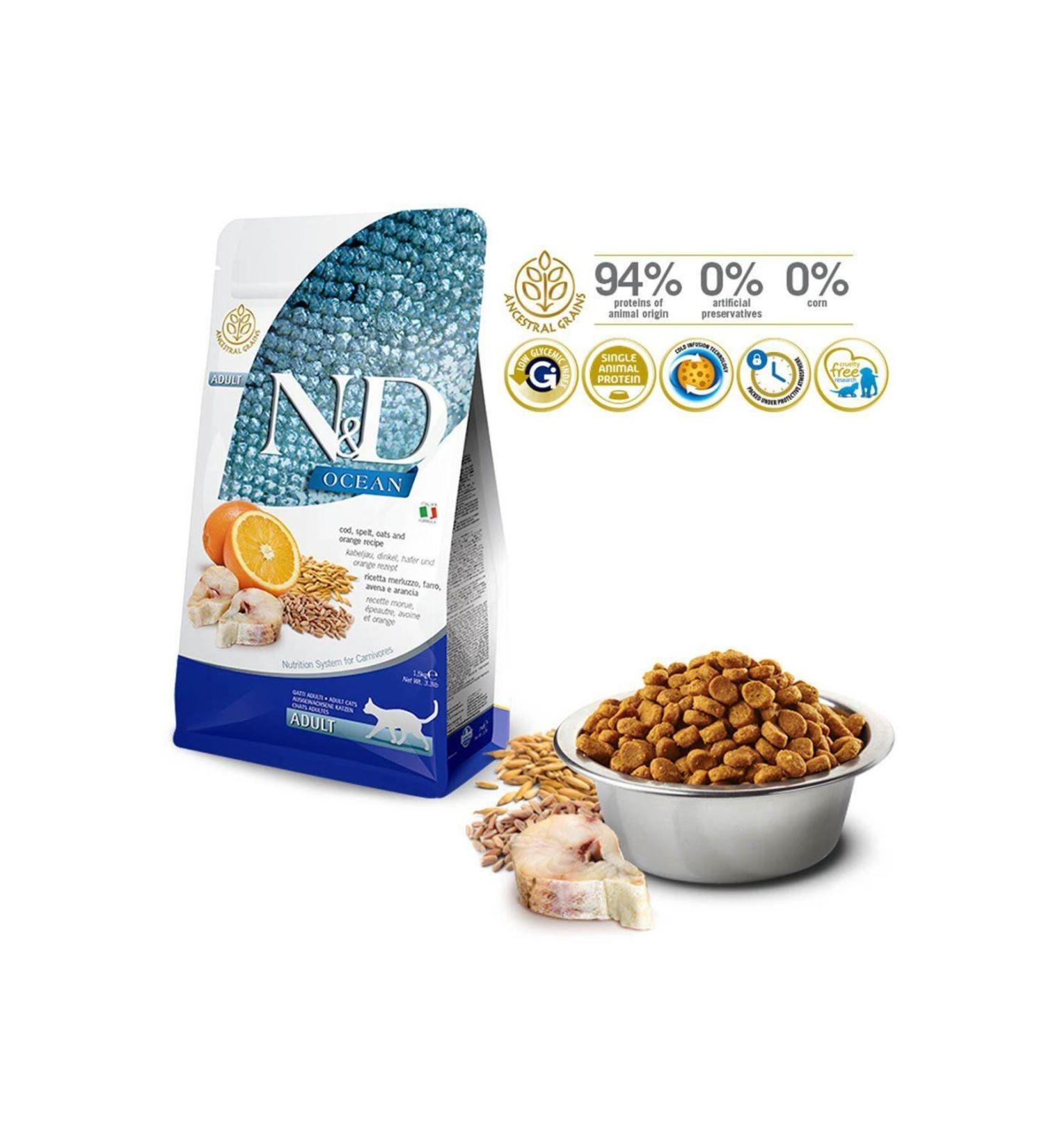 N & D Low Grain Cod & Orange Adult Cat Food 10 Kg