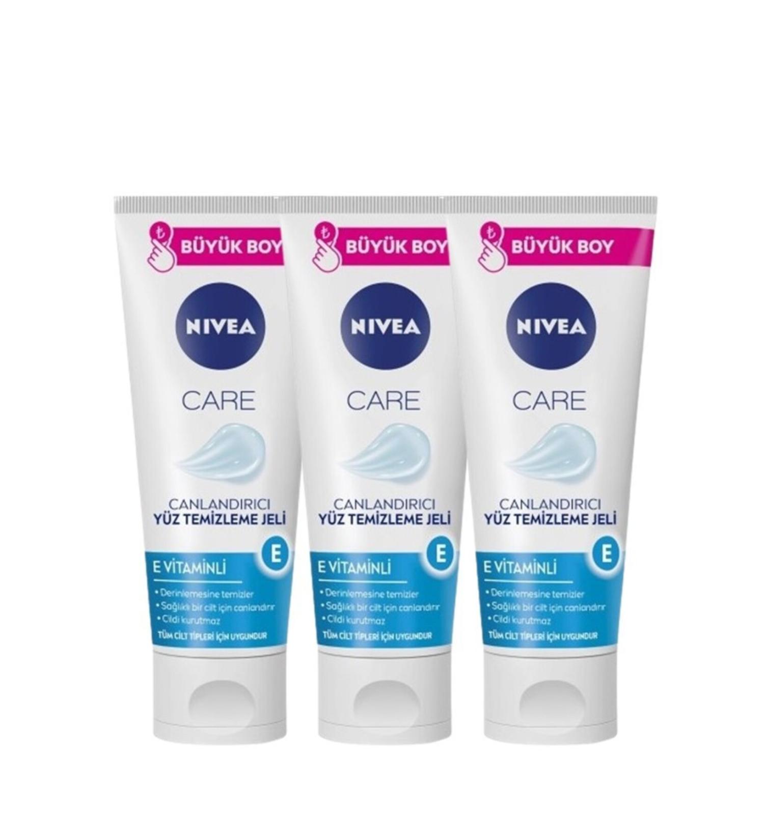 NIVEA Refreshing Facial Cleansing Gel with Vitamin E 225 ml All Skin Types * 3 Pieces