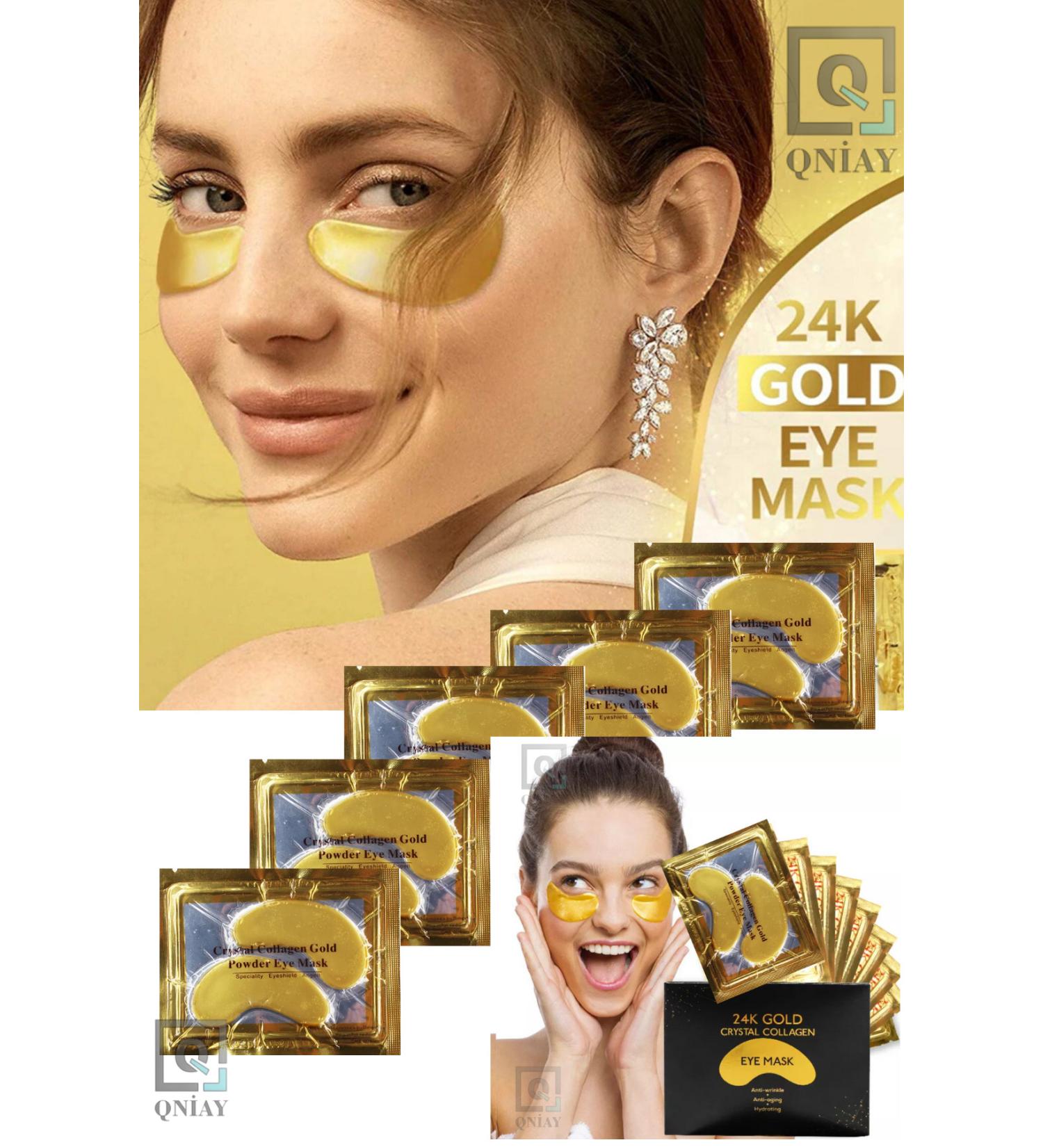 QNIAY Collagen Crystal 24k Under Eye Mask 1 Pair Whitening Moisturizing Anti-Puffiness Anti-Wrinkle - Buy Online on GoSupps.com