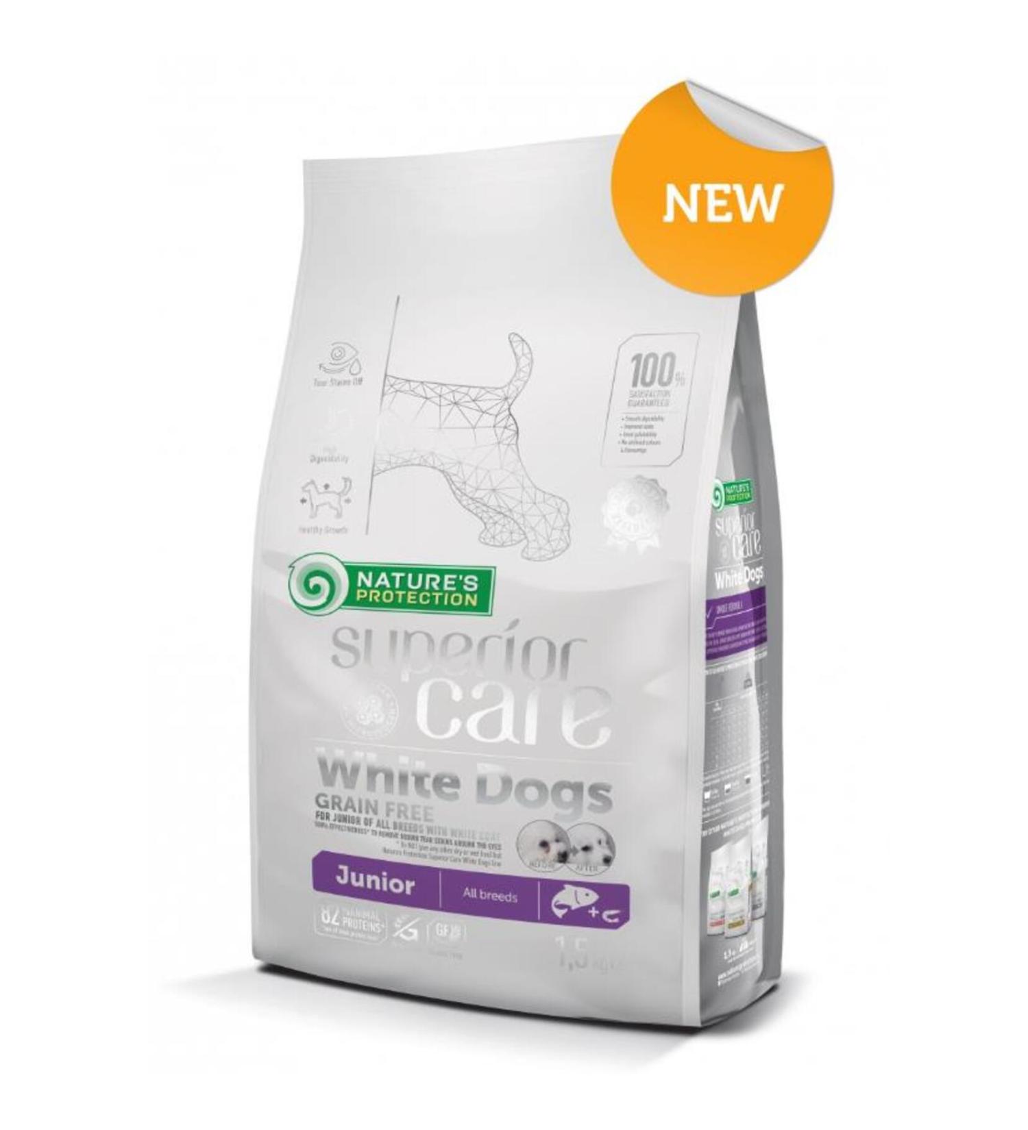 Natures Production Natures Protection Superior White Dogs Junior Salmon and Shrimp Puppy Food 1.5 Kg