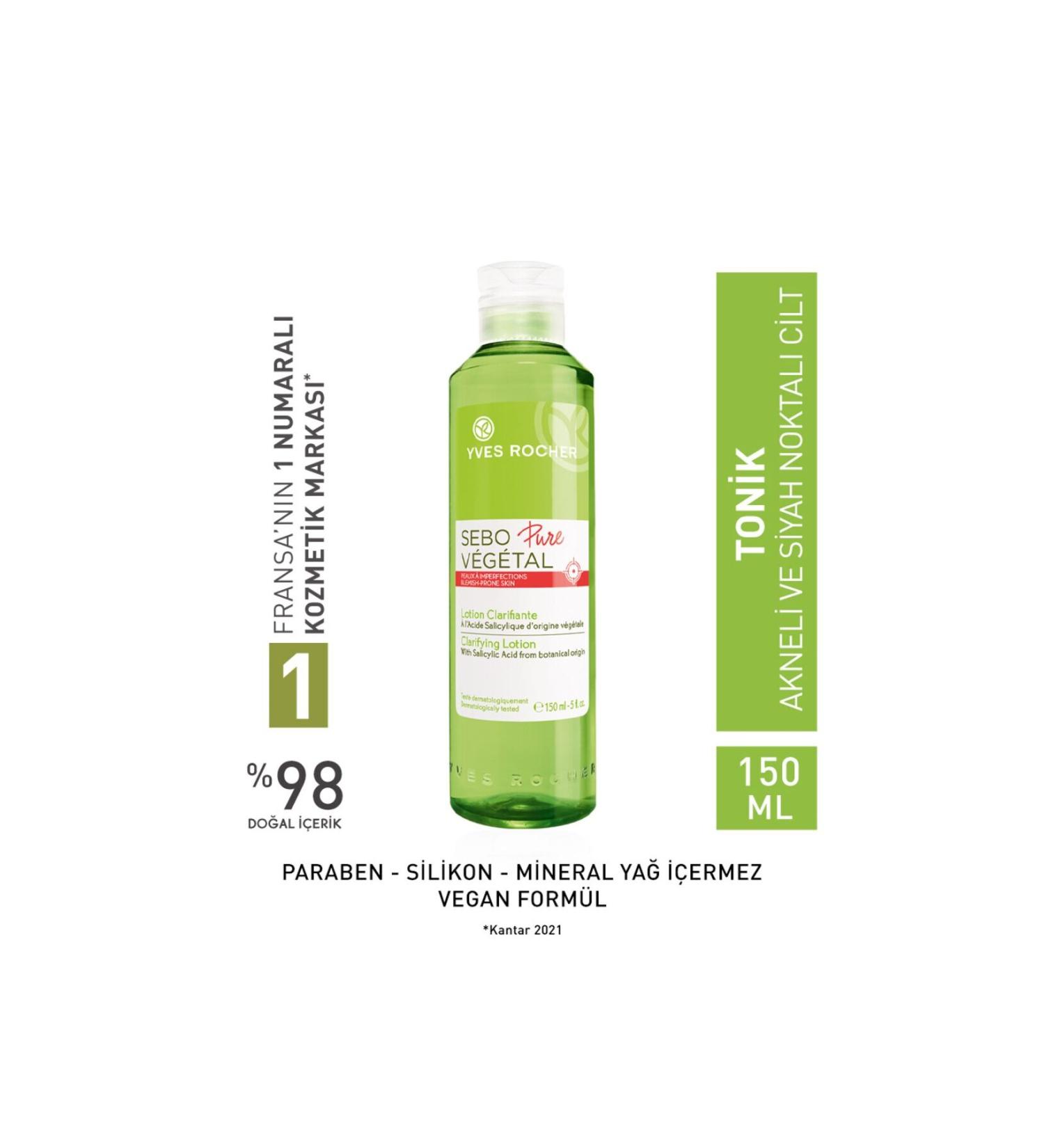 Yves Rocher Pore-Tightening Purifying Toner with Salicylic Citric Acid for Acne-Prone Skin 150 ml - Buy Online on GoSupps.com