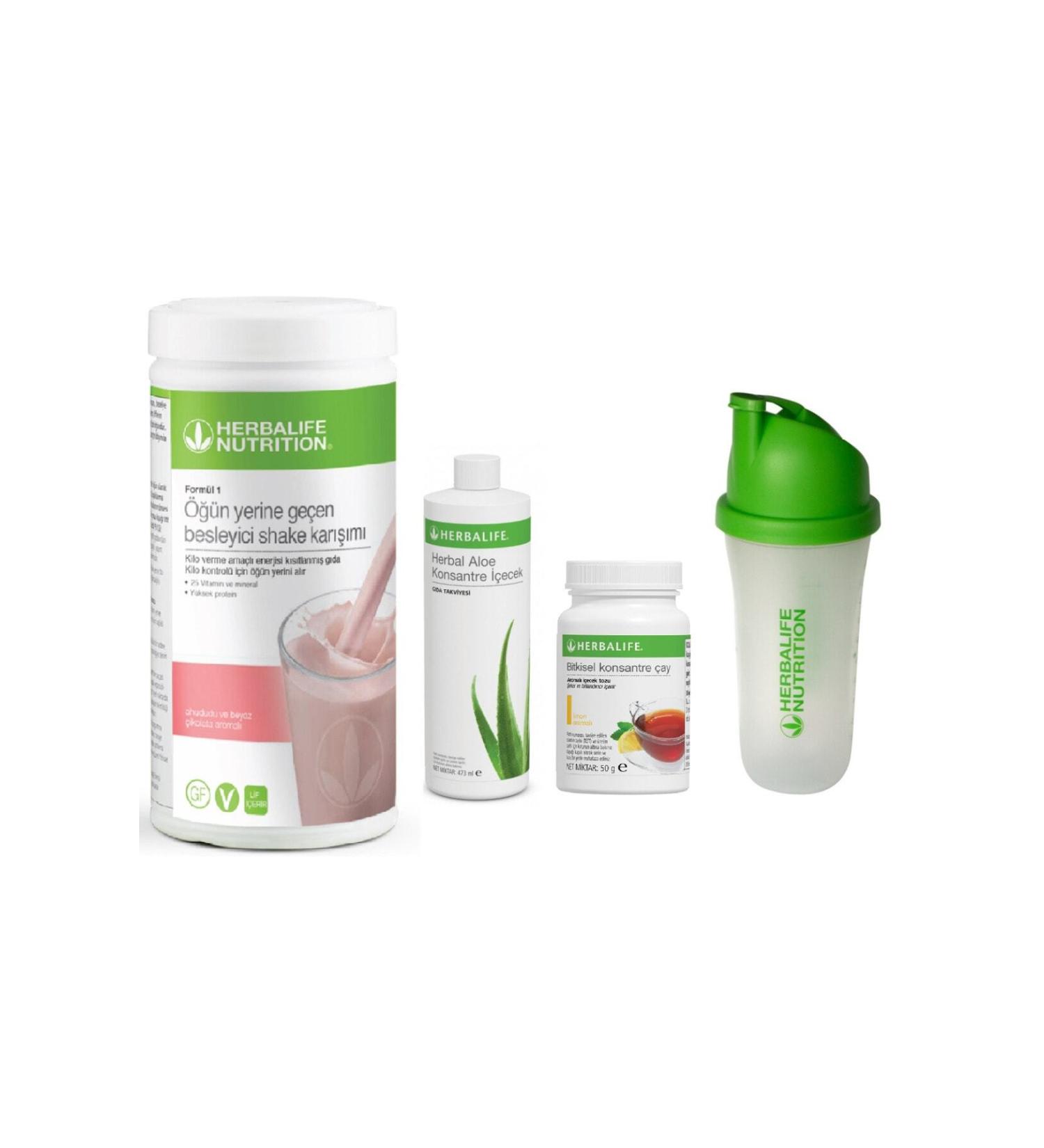 Herbalife Shake+Tea50g+Aloe+Shaker Raspberry Set
