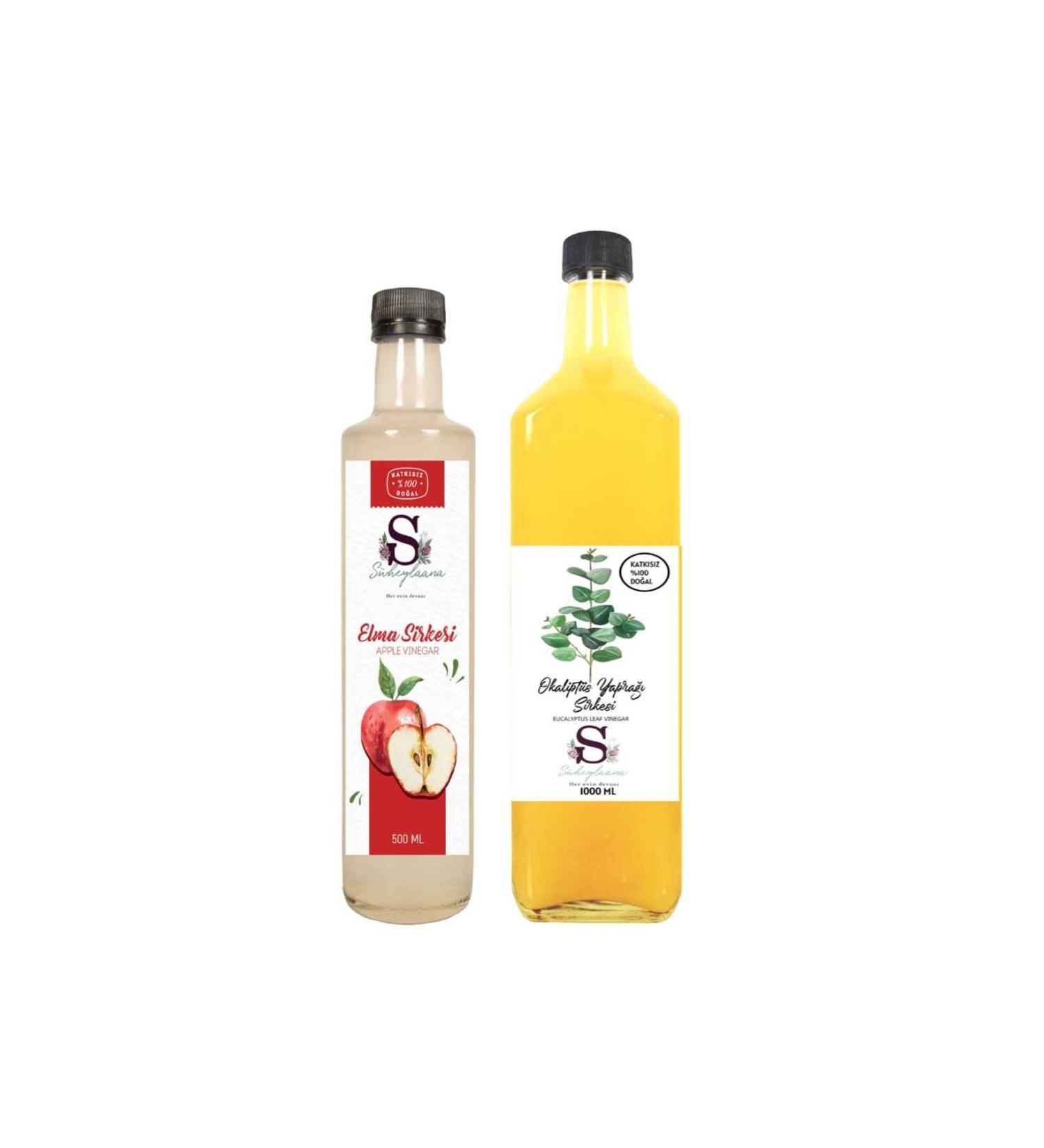 Suheylaana Natural Apple Cider Vinegar 500 Ml - Natural Eucalyptus Leaf Vinegar 1000 Ml