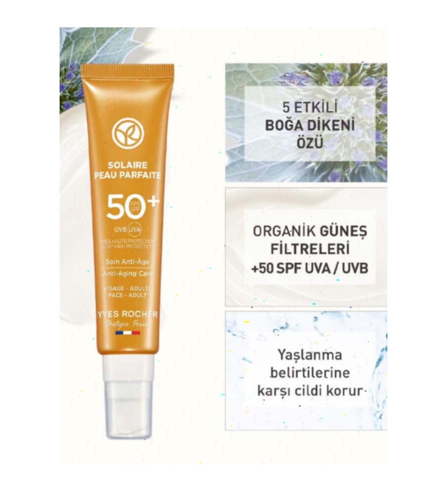 Yves Rocher Solaire Peau Parfaite Face Sun Cream - SPF 50+ - Anti-Aging 40ml