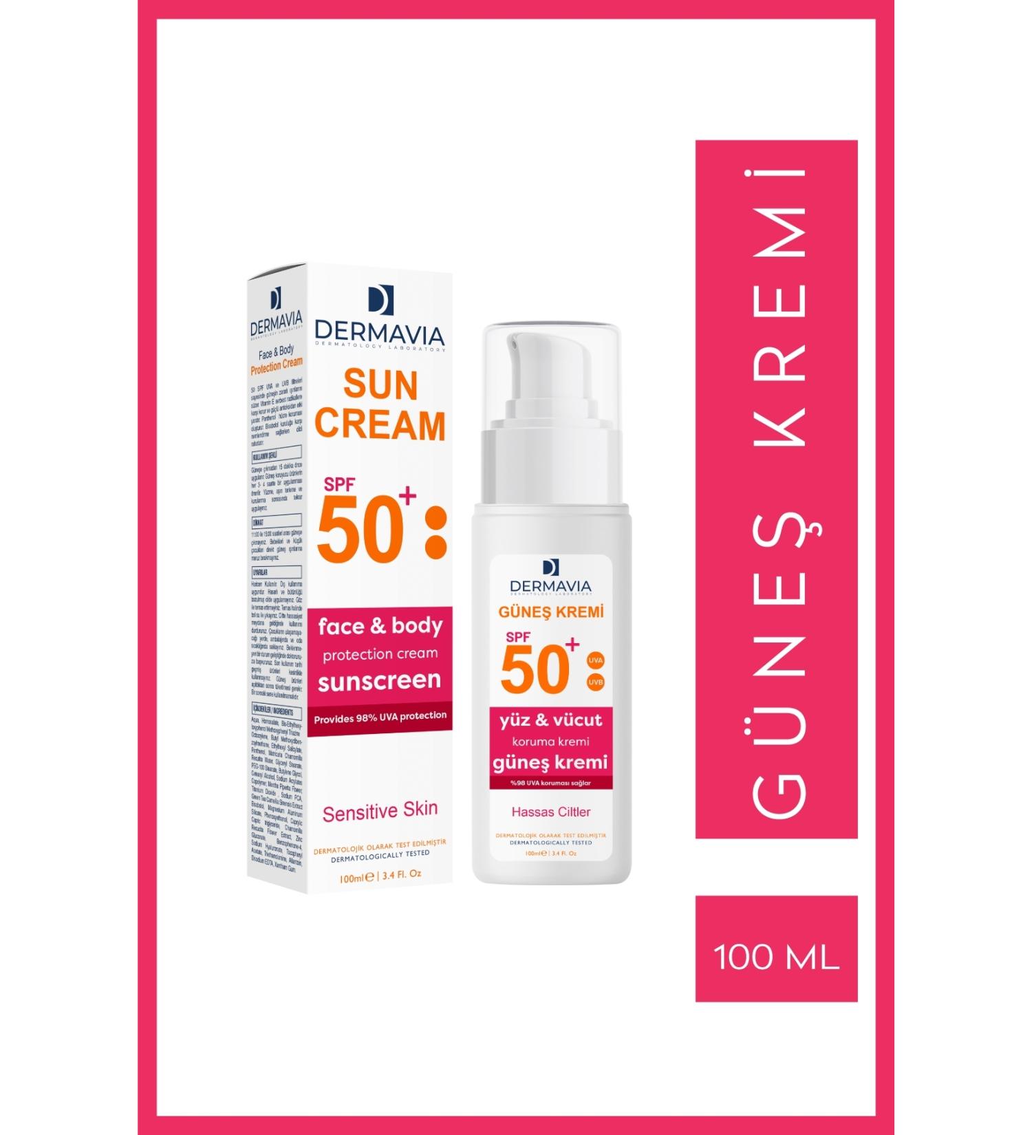 Dermavia Spf 50 Face and Body Protection Sun Cream Sensitive Skin 100 ml - Buy Online on GoSupps.com