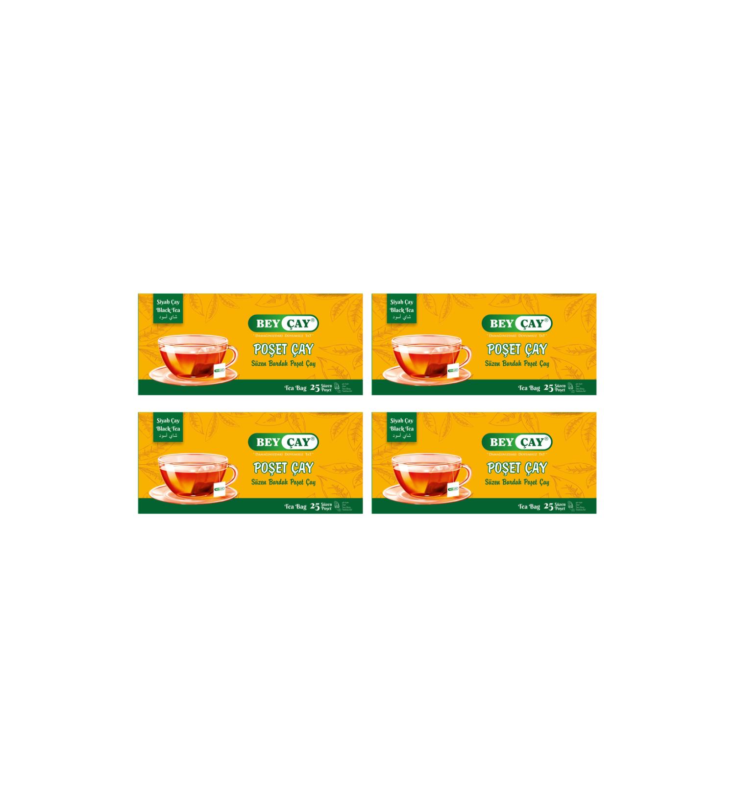 BEY TEA Filtering Tea Bag 2 G X 25 Pieces (50 G) - 4 Boxes