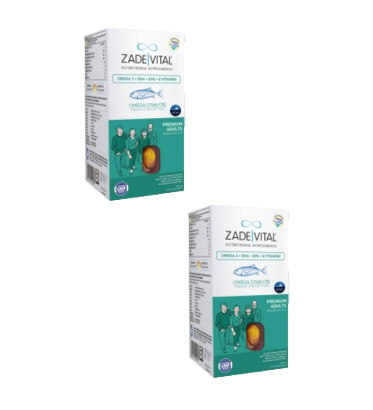 Zade Vital Premium Omega 3 Fish Oil for Adults 50 Capsules 2 Pieces
