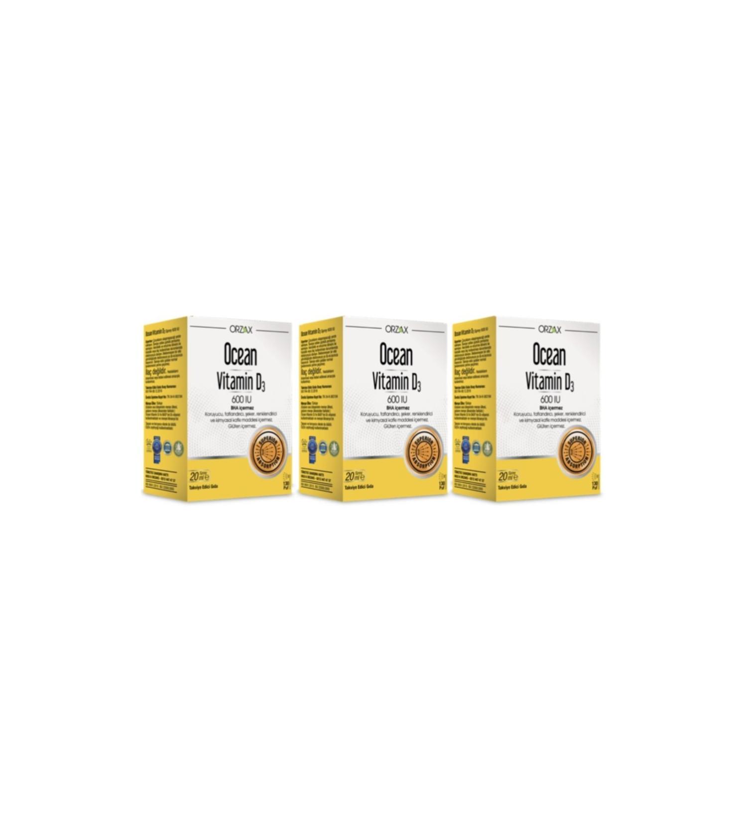 Ocean Ocean Vitamin D3 600 Iu 20 Ml (3 Boxes)