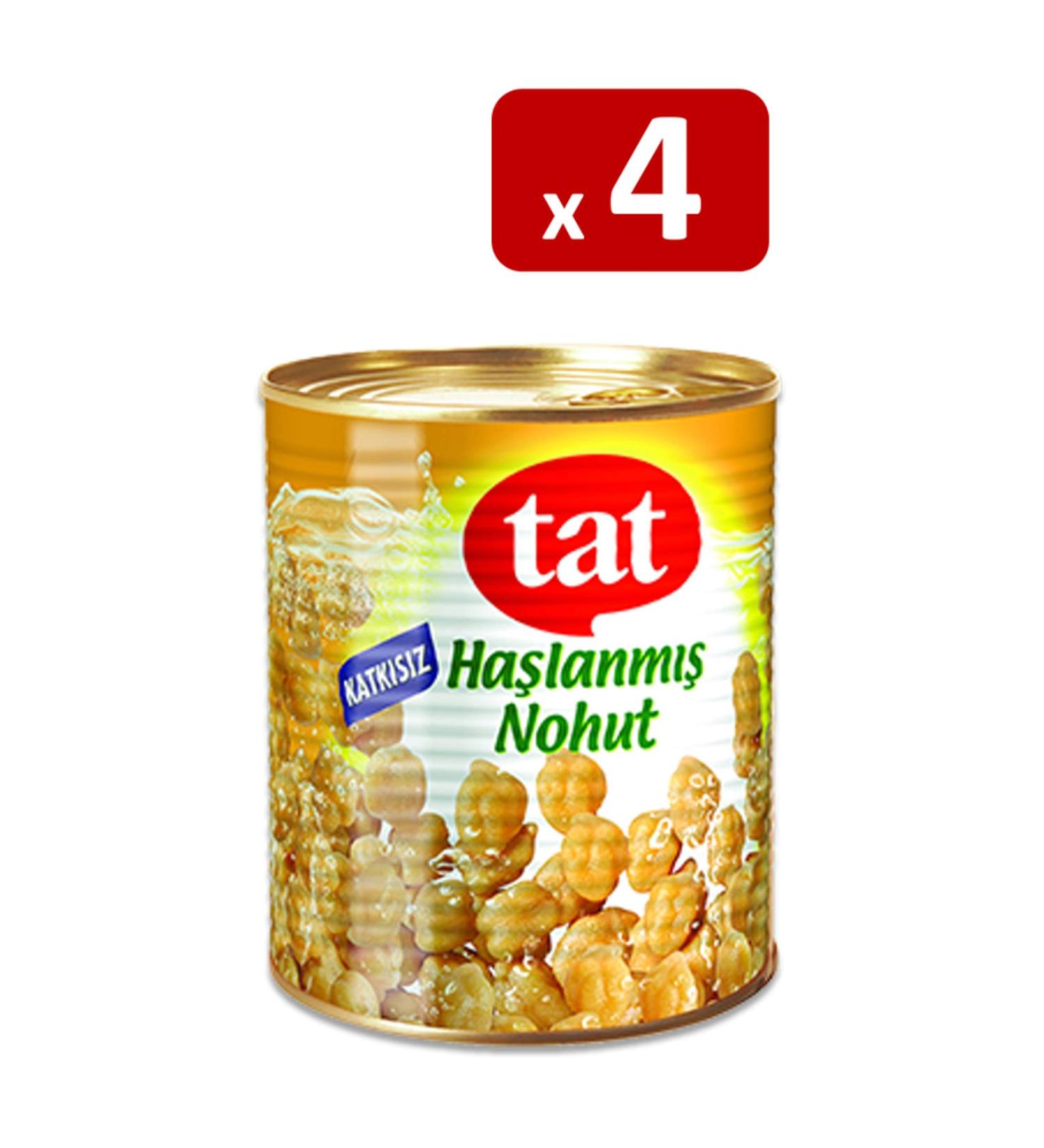 Tat Boiled Chickpeas Canned - 800 gr x 4 Packs