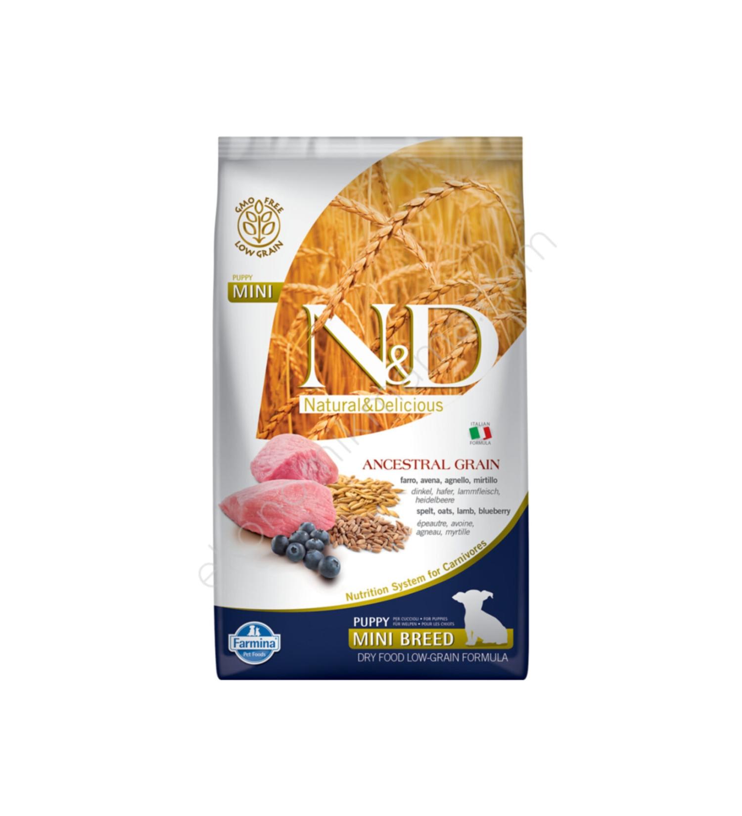 & D Ancestral Grain Mini Puppy Low Grain Lamb & Blueberry Puppy Food 2.5 kg