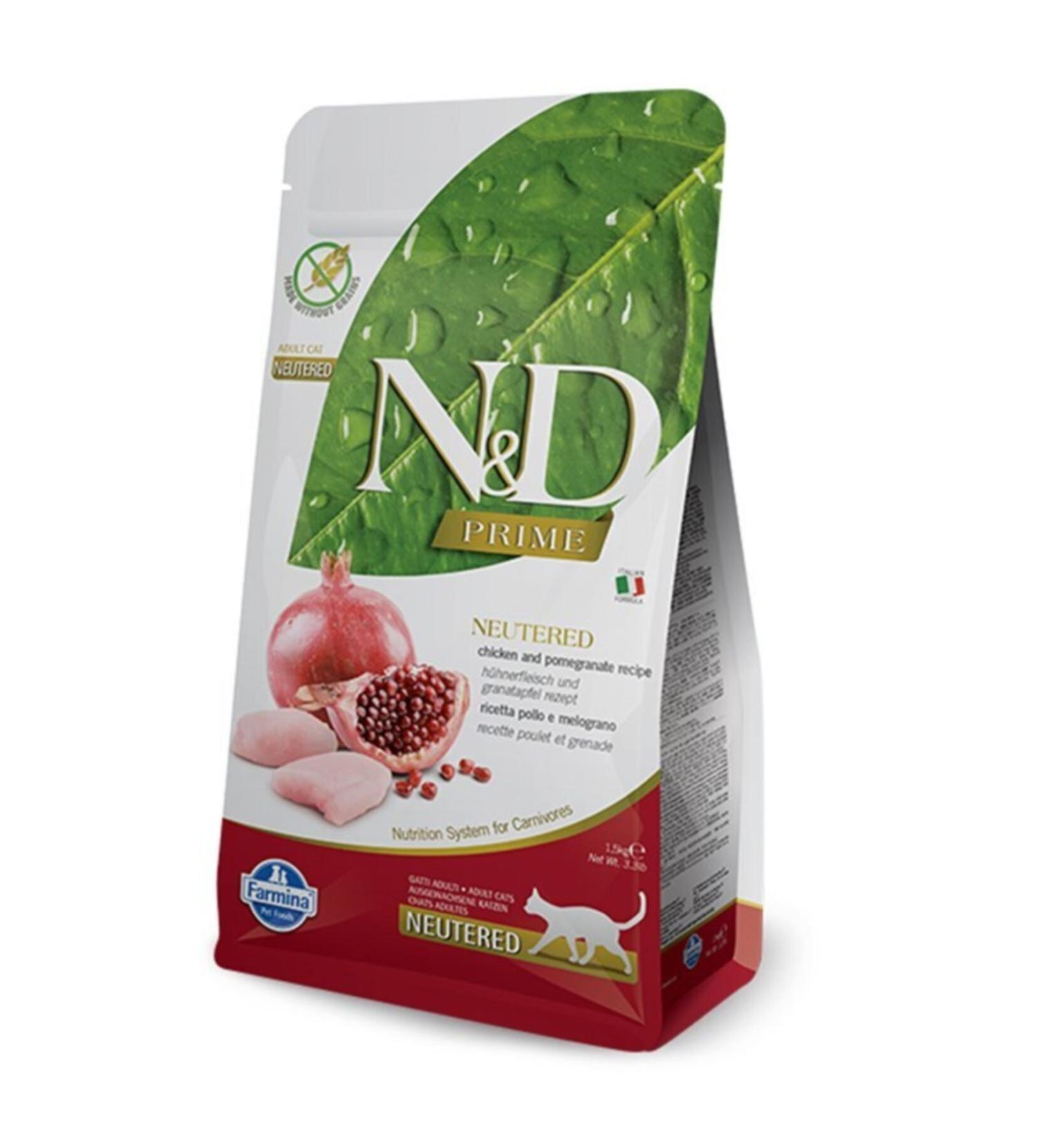 N & D N&amp d Prime Chicken and Pomegranate Sterilized Cat Food 5 Kg