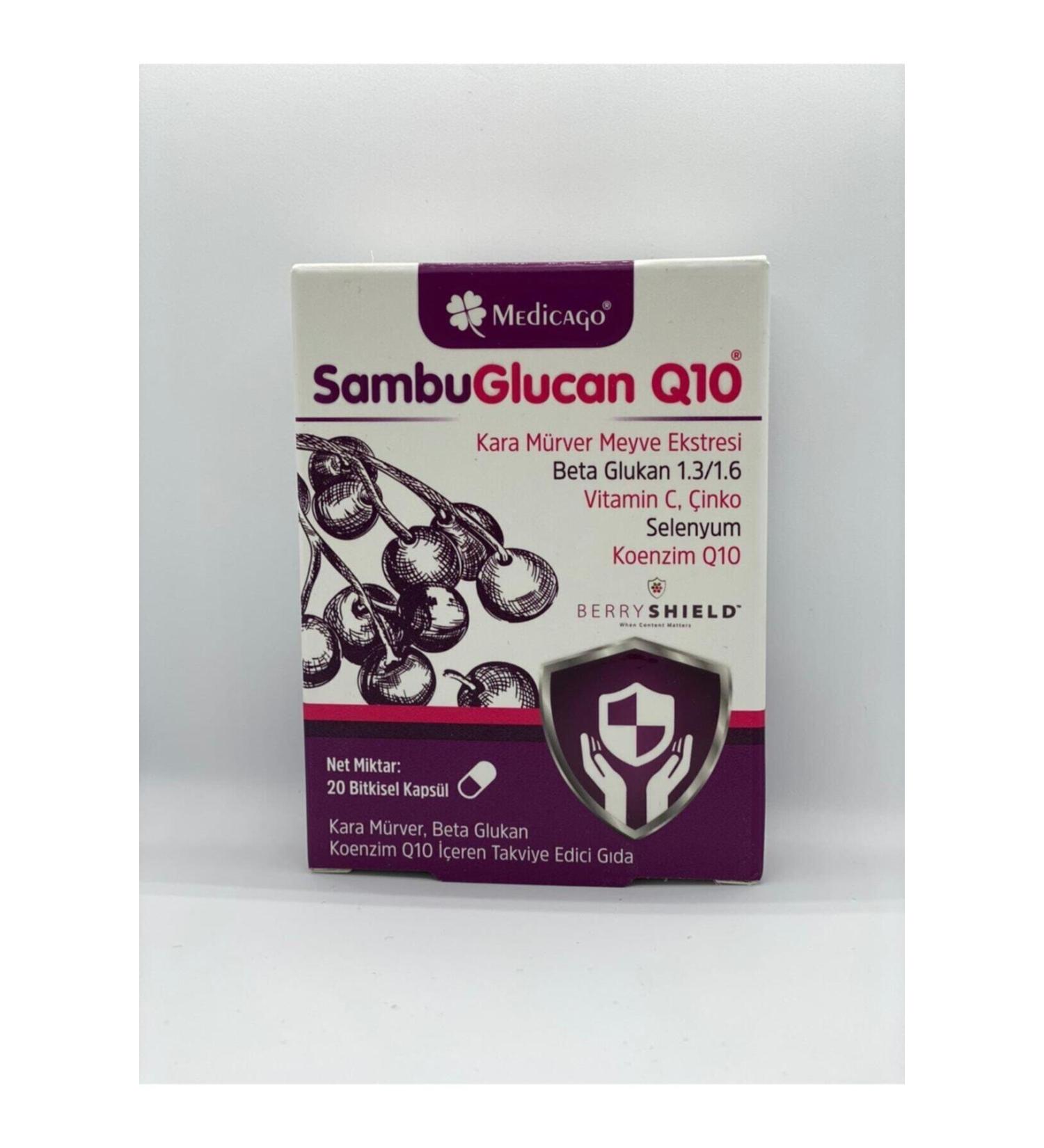 AFK Medicago Sambuglucan Q10 Black Elderberry 20 Capsules