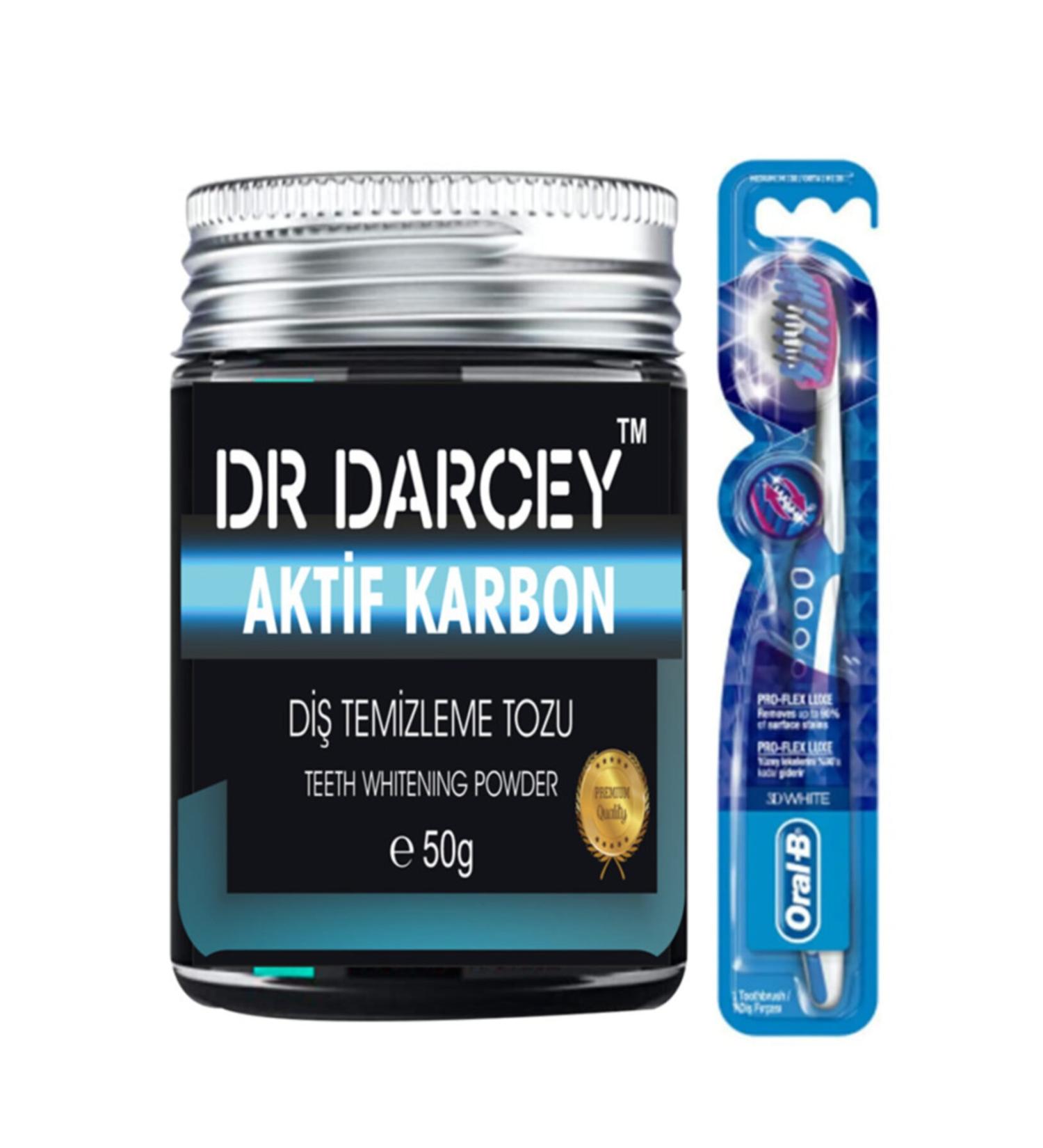 Dr Darcey Active Carbon 50 g Teeth Cleaning Powder + Pro-flex 3D Whitening Luxe