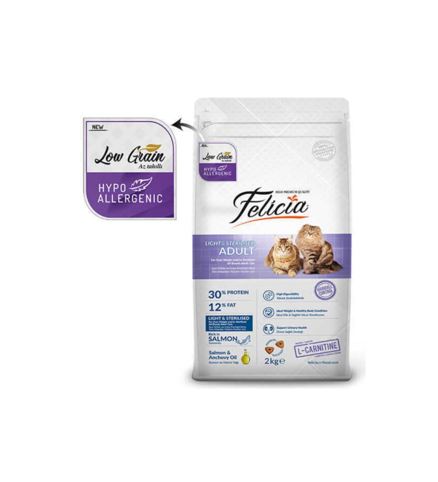 Felicia Low Grain Hypoallergenic Salmon Sterilized Cat Food 2 Kg