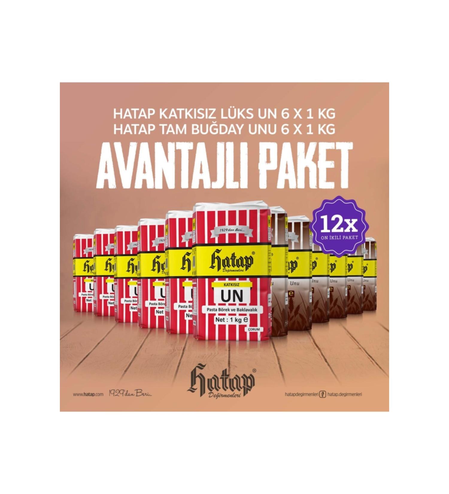 Hatap Mills Hatap Luxury Flour 6 X 1 Kg + Whole Wheat Flour 6 X 1 Kg Advantageous Package