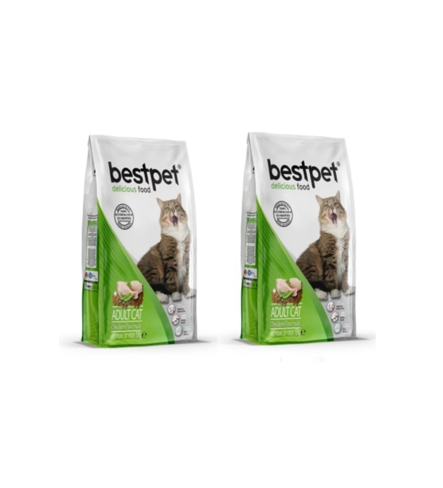 Bestpet Delicious Chicken Adult Cat Food with Chicken Meat 1kg X 2