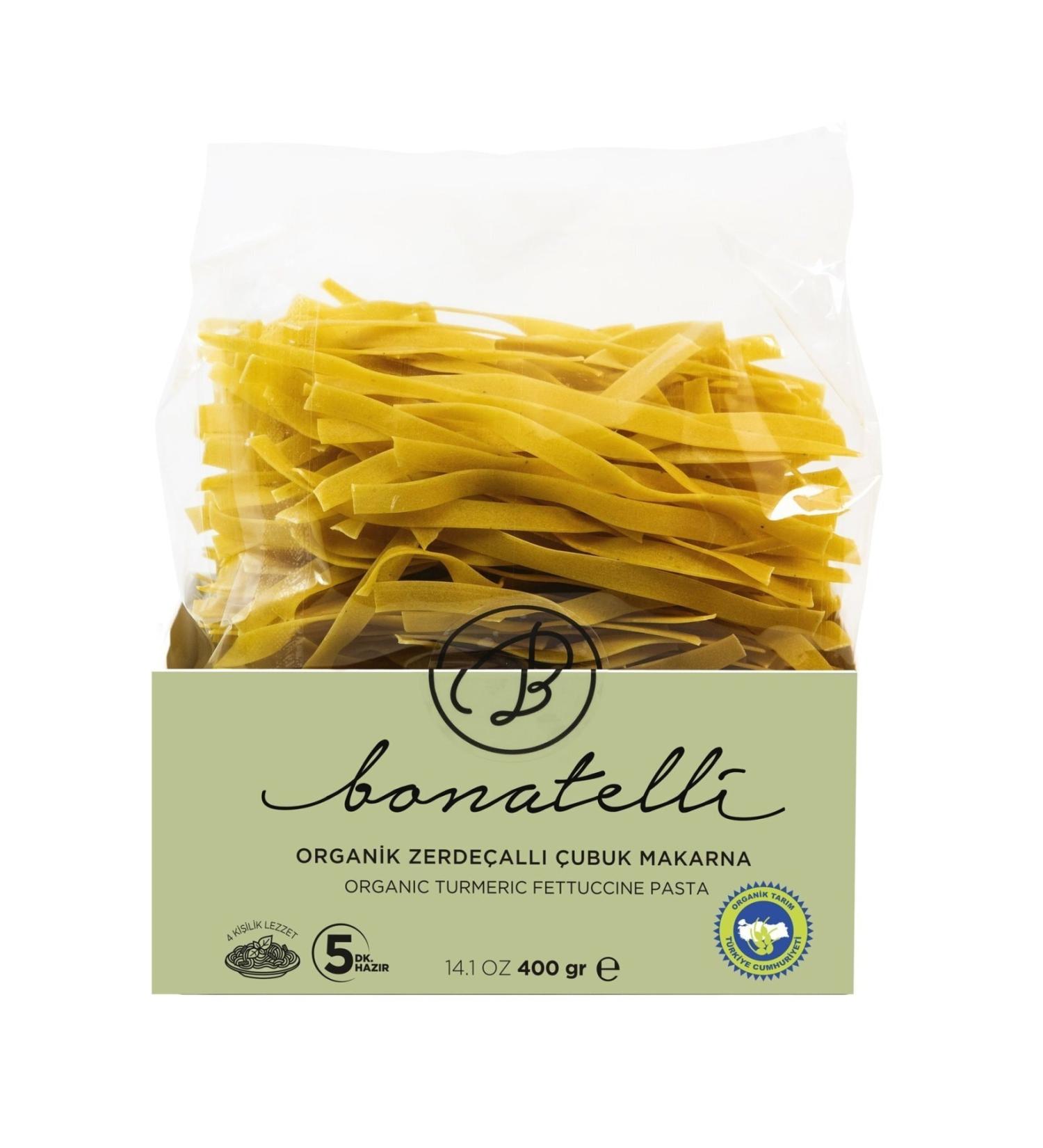 Bonatelli Organic Turmeric Pasta Sticks 400 G (PACK OF TWO)