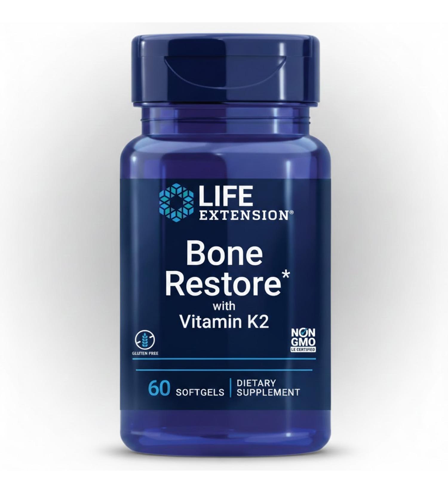 Buy Life Extension Bone Restore with Vitamin K2 - 120 Capsules for Stronger Bones - Buy Online on GoSupps.com