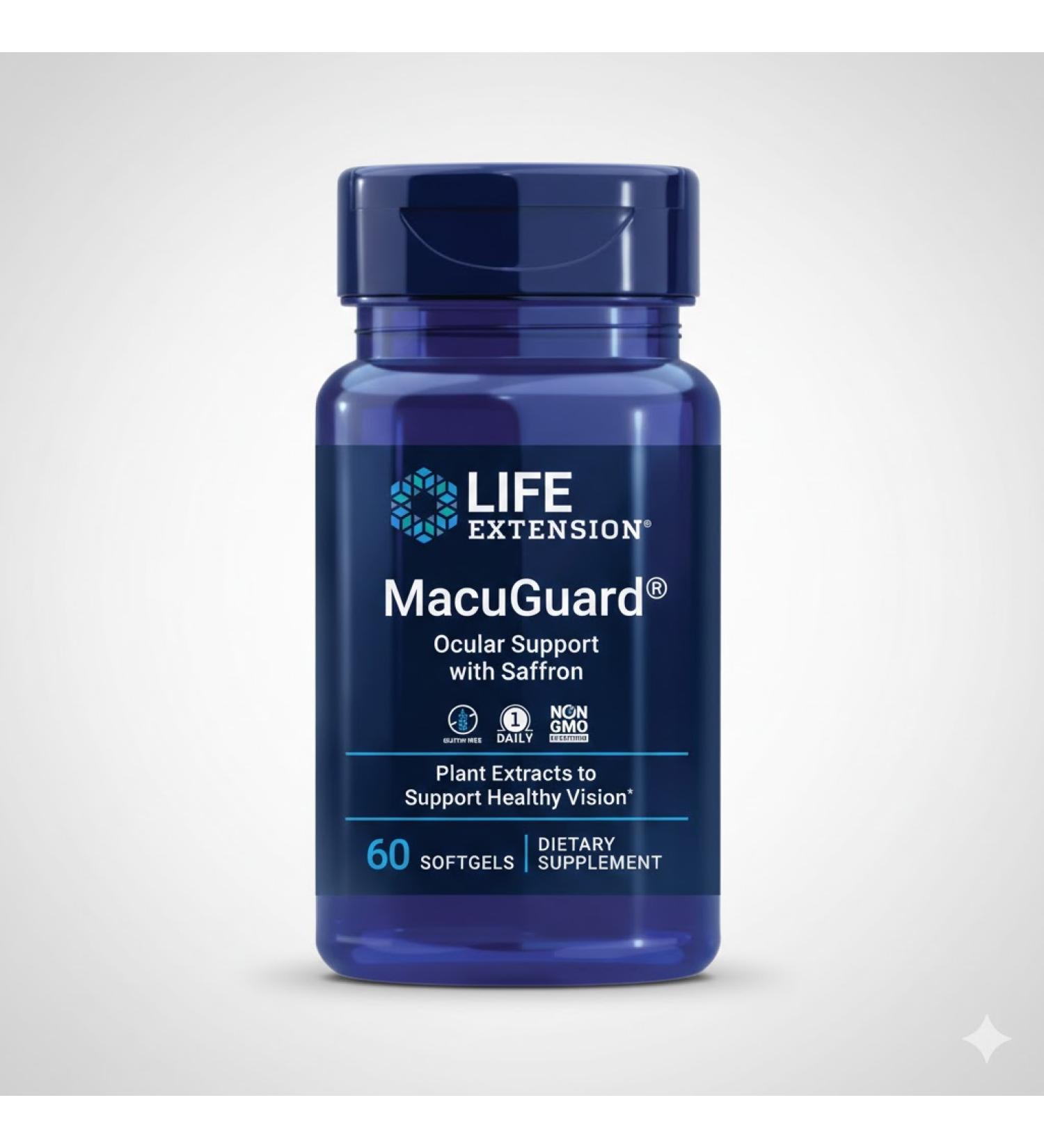Life Extension MacuGuard Ocular Support with Saffron - 60 Softgels for Eye Health - Buy Online on GoSupps.com