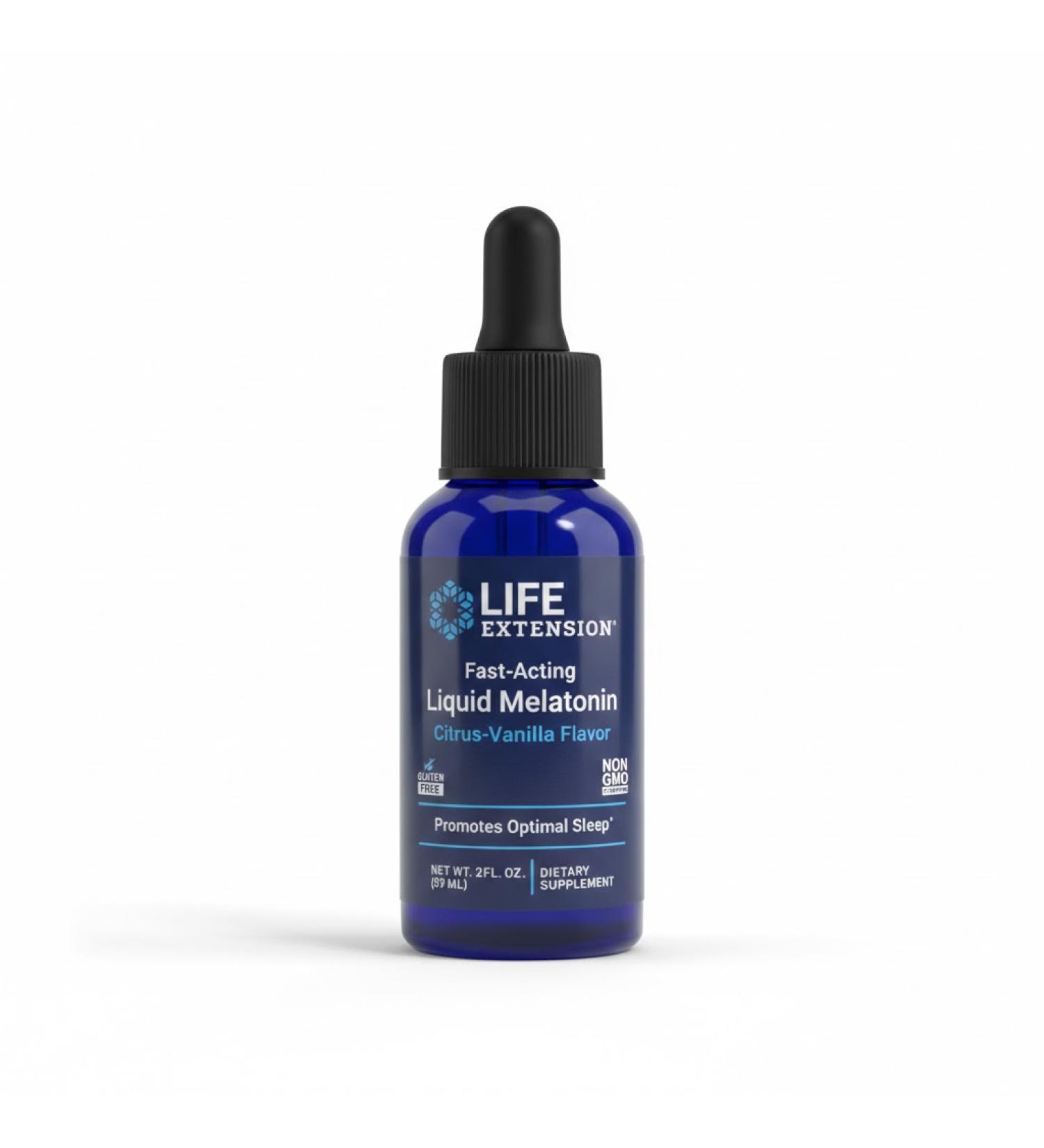 Life Extension Fast-Acting Liquid Melatonin Citrus-Vanilla Flavor 2 fl oz (59 ml)