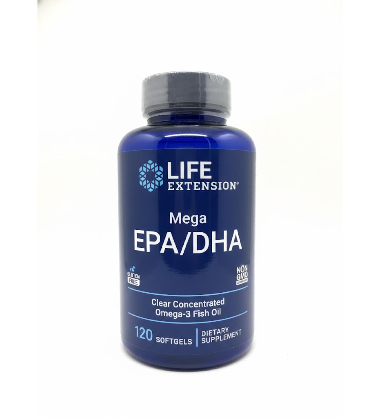 Life Extension Mega EPADHA 120 Softgels - Omega-3 Support for Heart & Brain Health - Buy Online on GoSupps.com