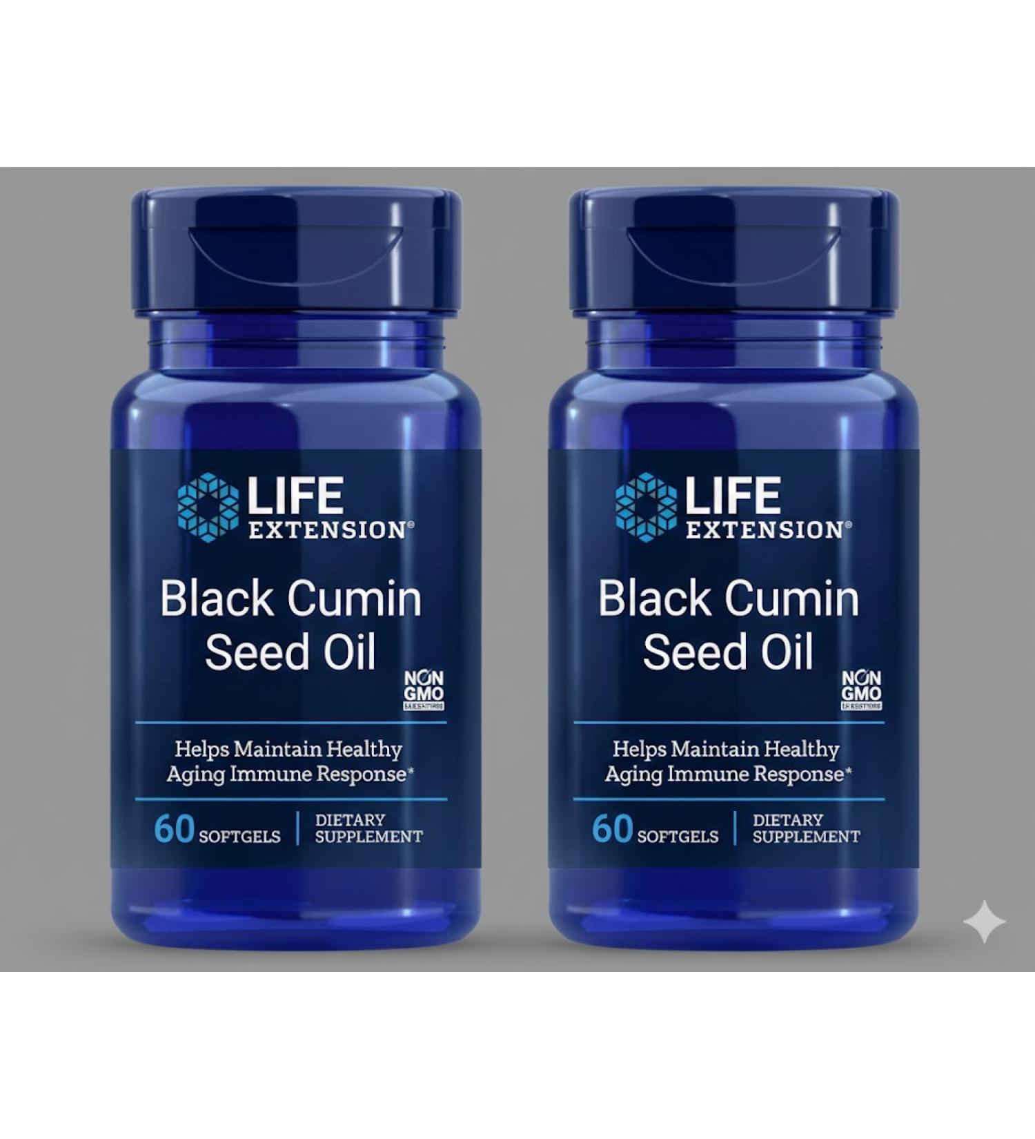 Life Extension Black Cumin Seed Oil 60 Softgels - 2 Pack - Buy Online on GoSupps.com