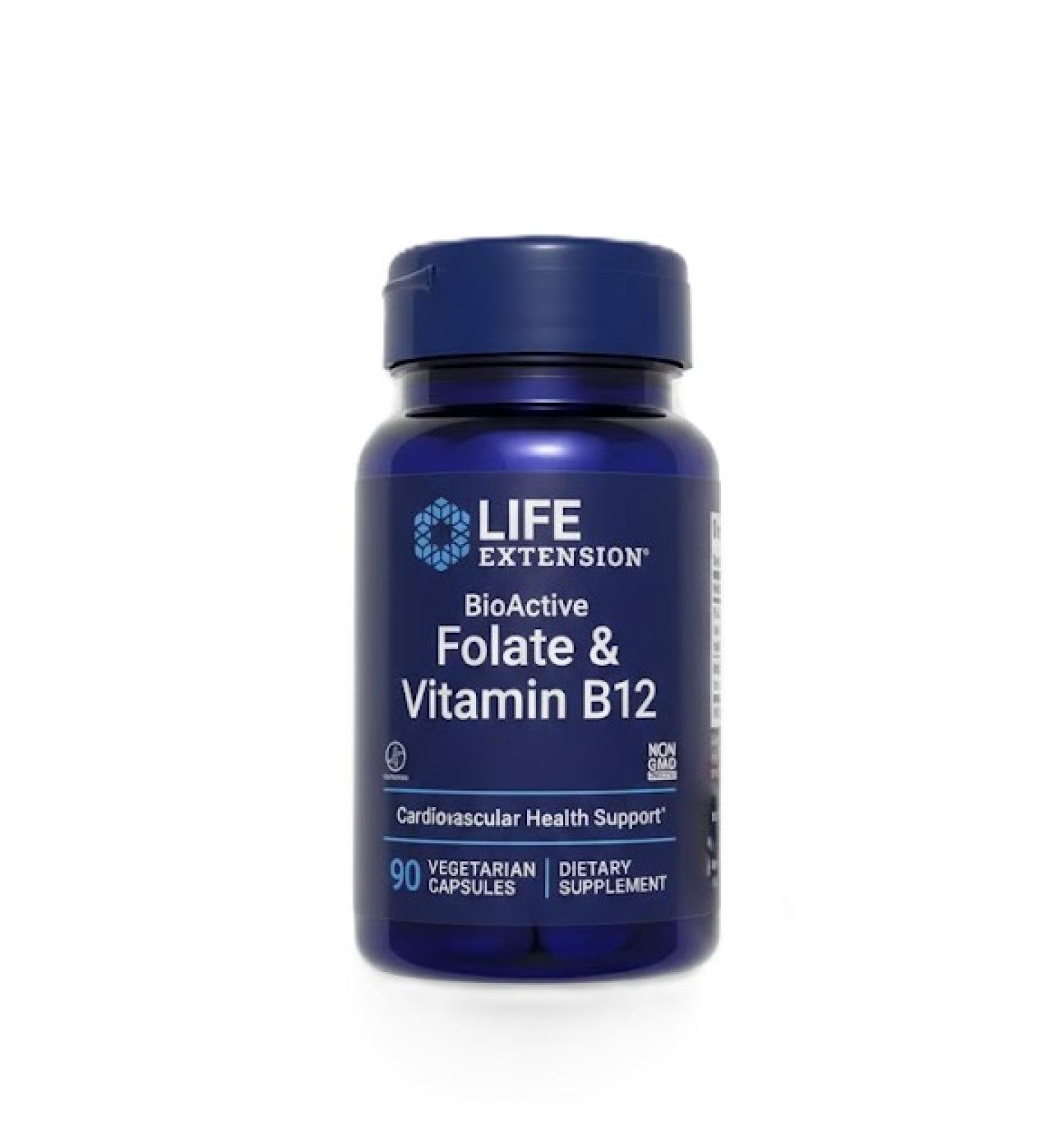 Life Extension BioActive Folate & Vitamin B12 90 Vegetarian Capsules