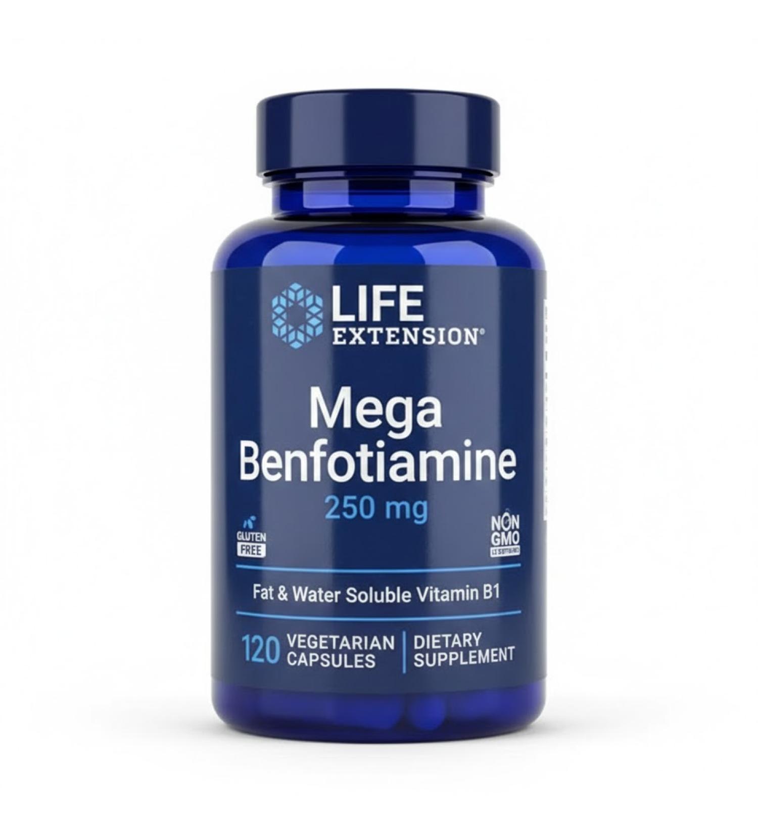 Buy Life Extension Mega Benfotiamine 250 mg - 120 Vegetarian Capsules for Optimal Health - Buy Online on GoSupps.com