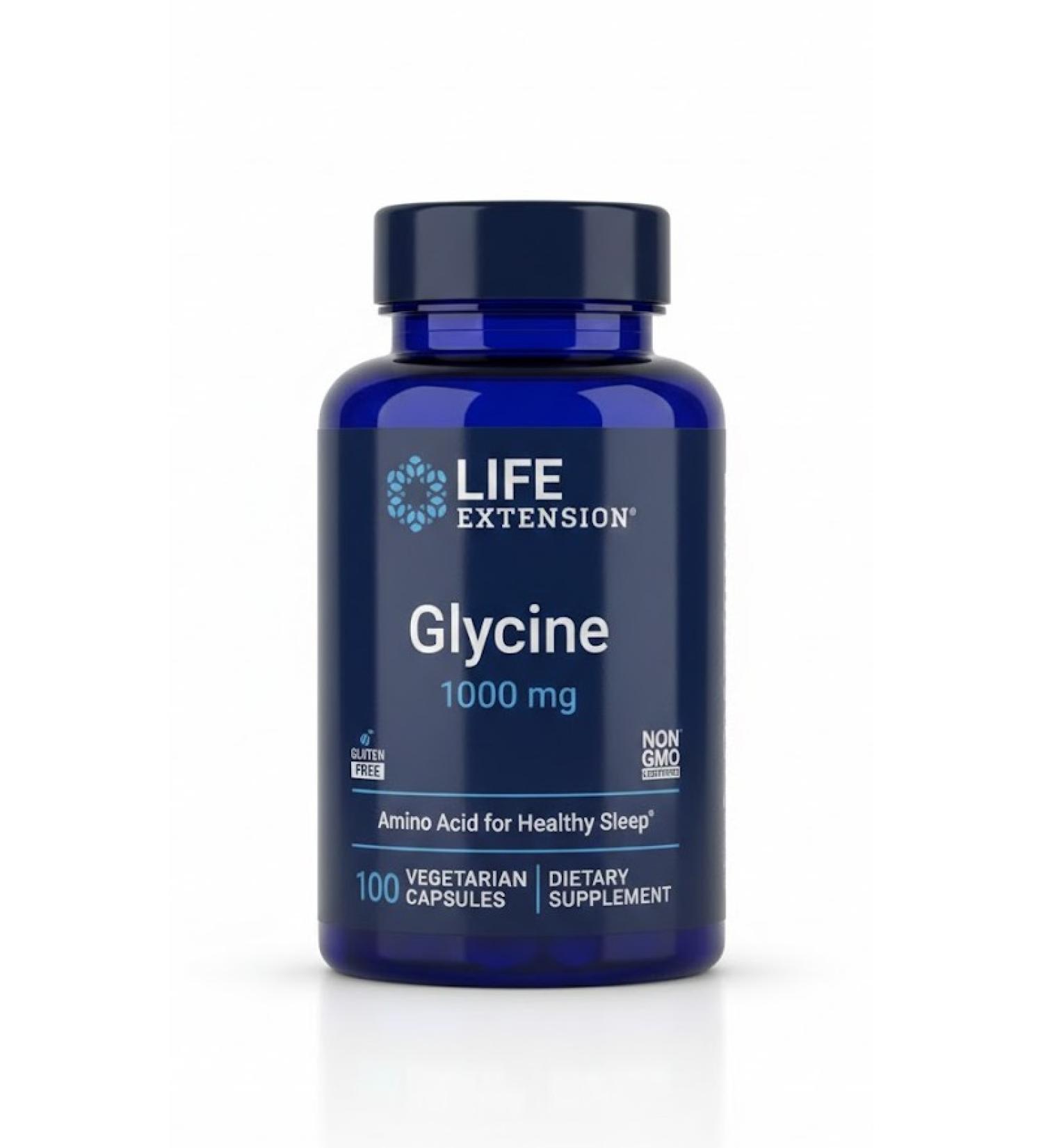 Life Extension Glycine 1000 mg - 100 Vegetarian Capsules for Enhanced Wellness - Buy Online on GoSupps.com