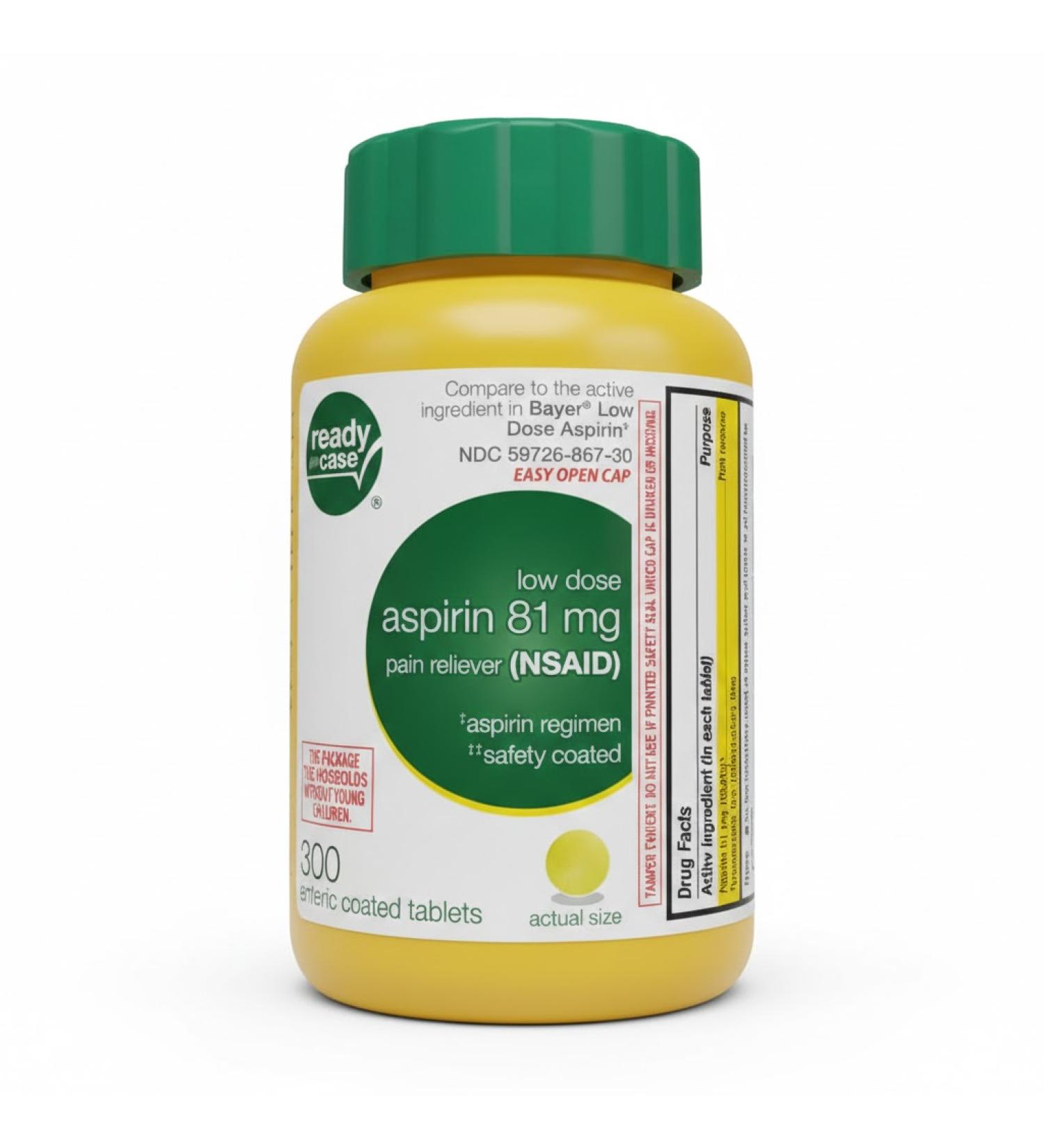 Life Extension Aspirin Low Dose Safety Coated 81 mg 300 Enteric Coated Tablets